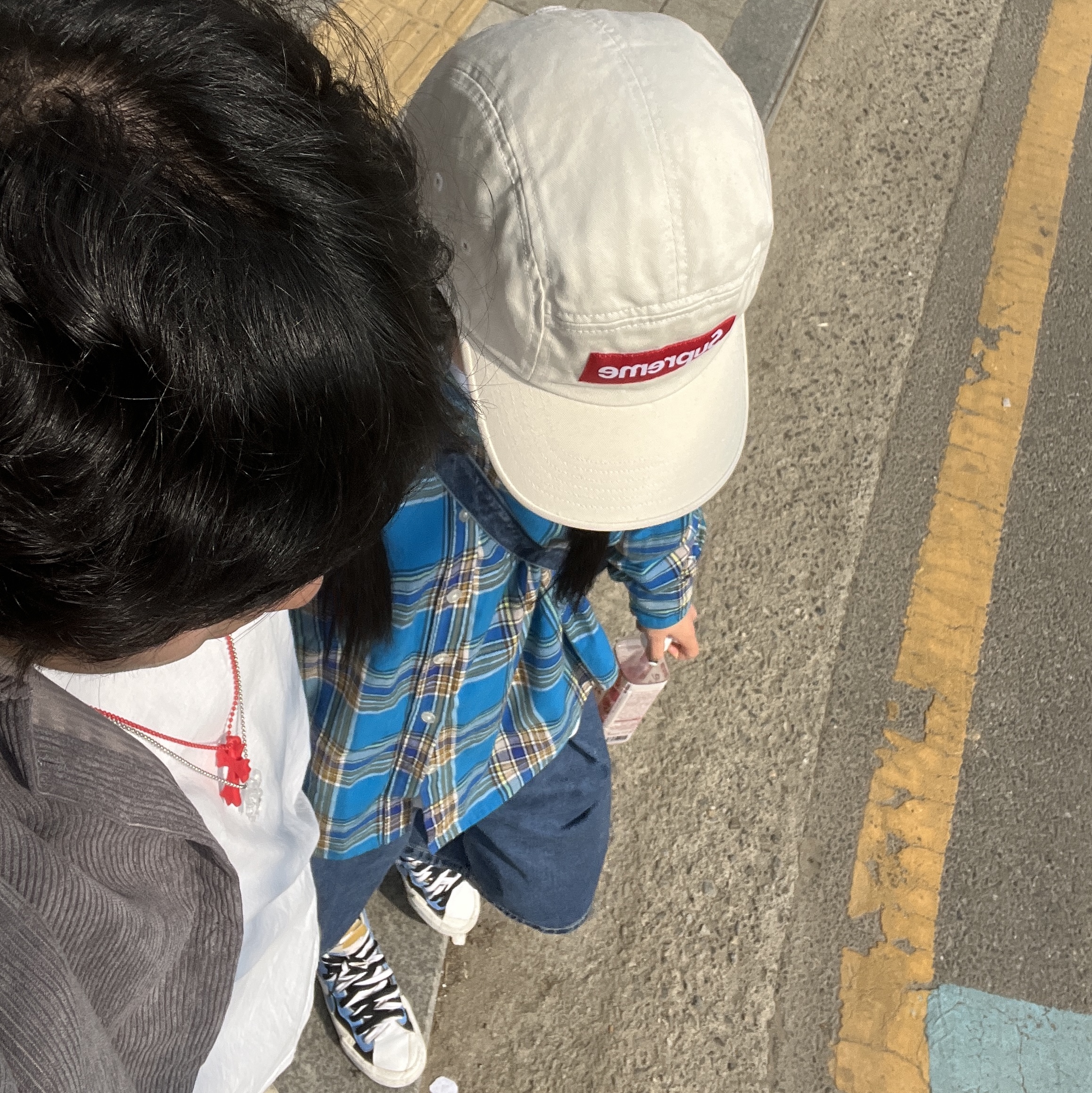 Supreme Washed Chino Twill Camp Cap Stone - 22SS, Chrome Hearts Silichrome CH Cross Pendant Red 2022 착용 스타일 - 2