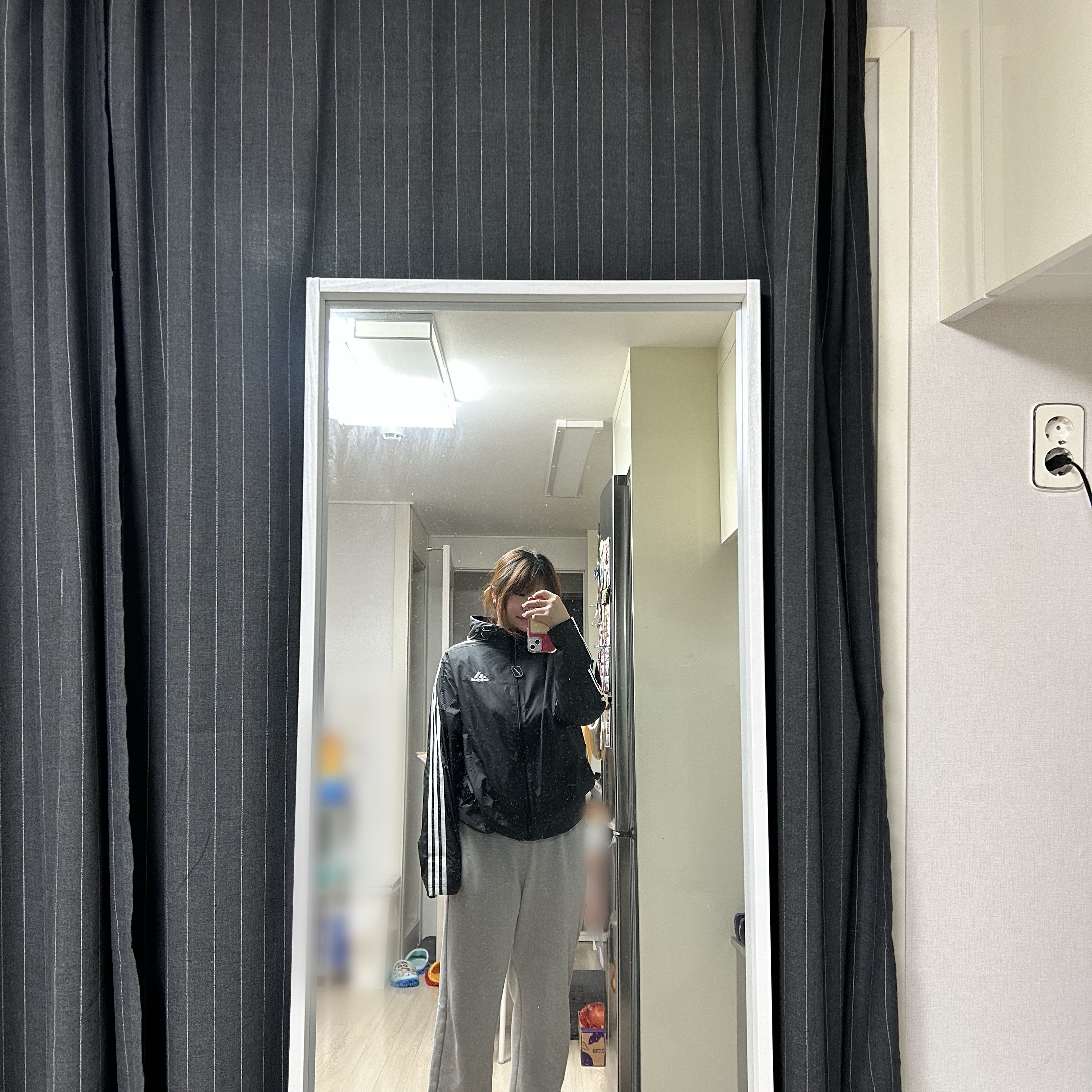 Adidas Essential 3S Woven Windbreaker Jacket Black - KR Sizing 착용 스타일
