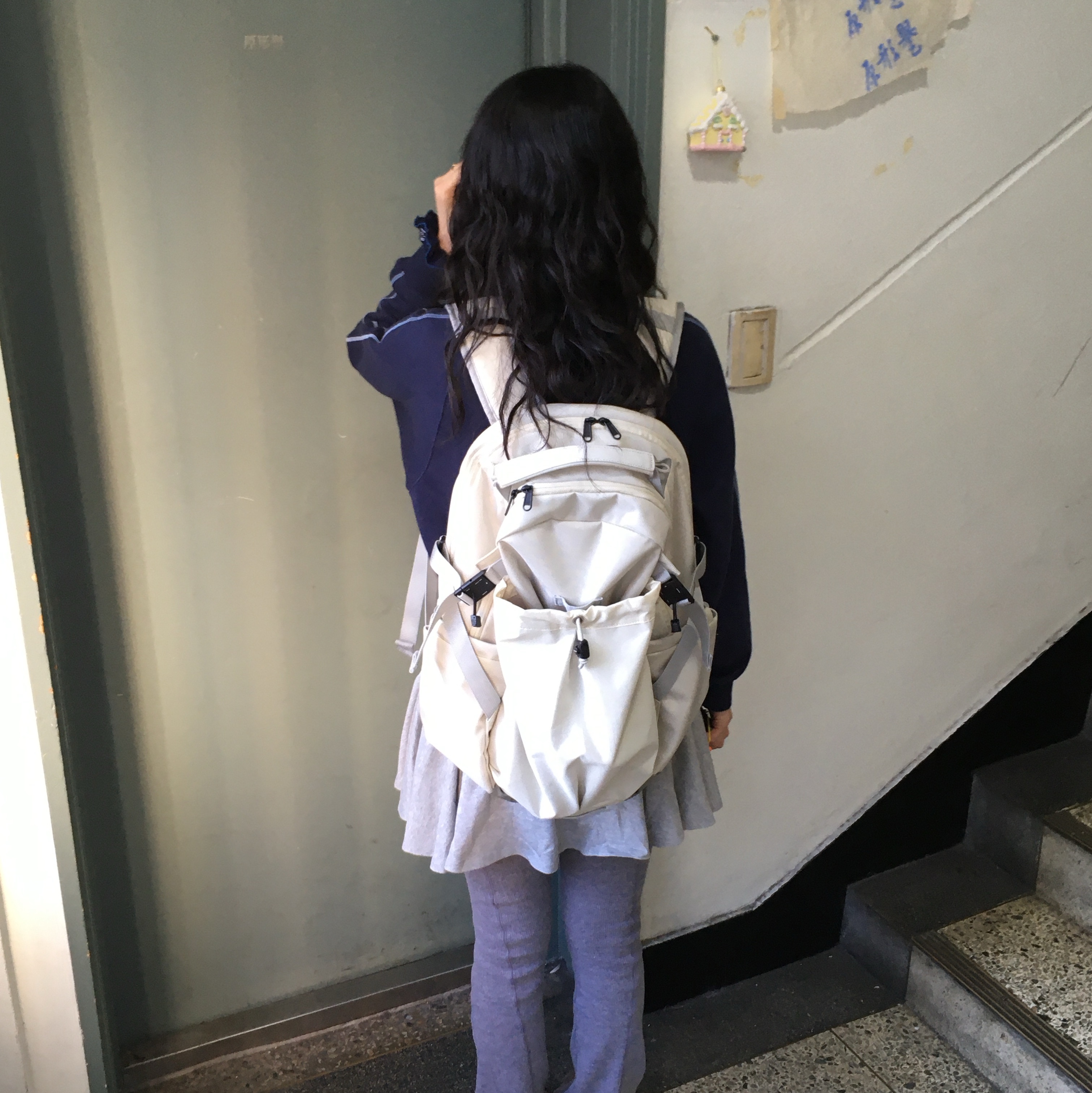 RAWROW Heavy Duty Backpack 811 811 Cream 착용 스타일 - 5
