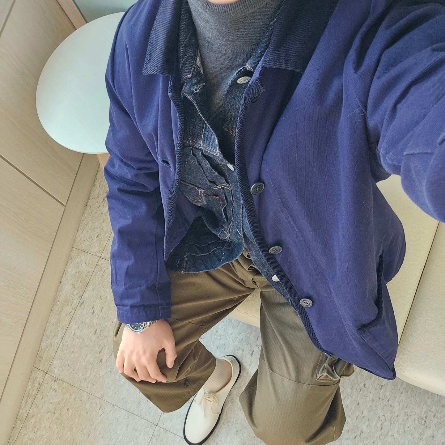 Fullcount 2102W-20 Type 2 Denim Jacket One Wash Indigo Blue - Red Tab, Omega Seamaster Planet Ocean 600M Co Axial Master Chronometer Steel Black 착용 스타일 - 6