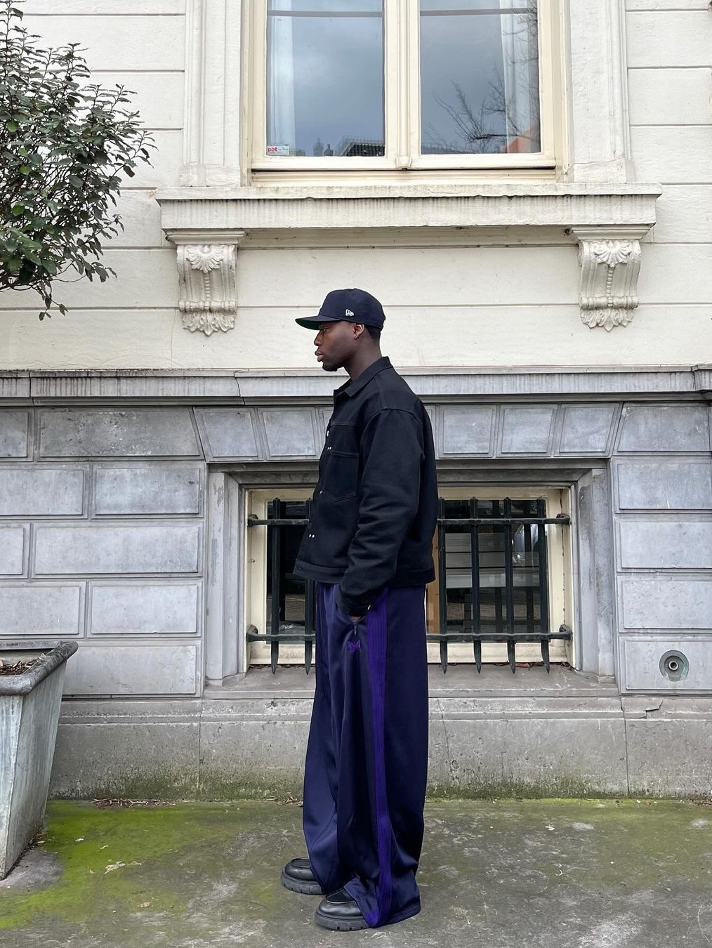 Needles H.D. Track Pants Poly Smooth Ivy Green, Needles Narrow Track Pants Poly Smooth Maroon 착용 스타일 - 4