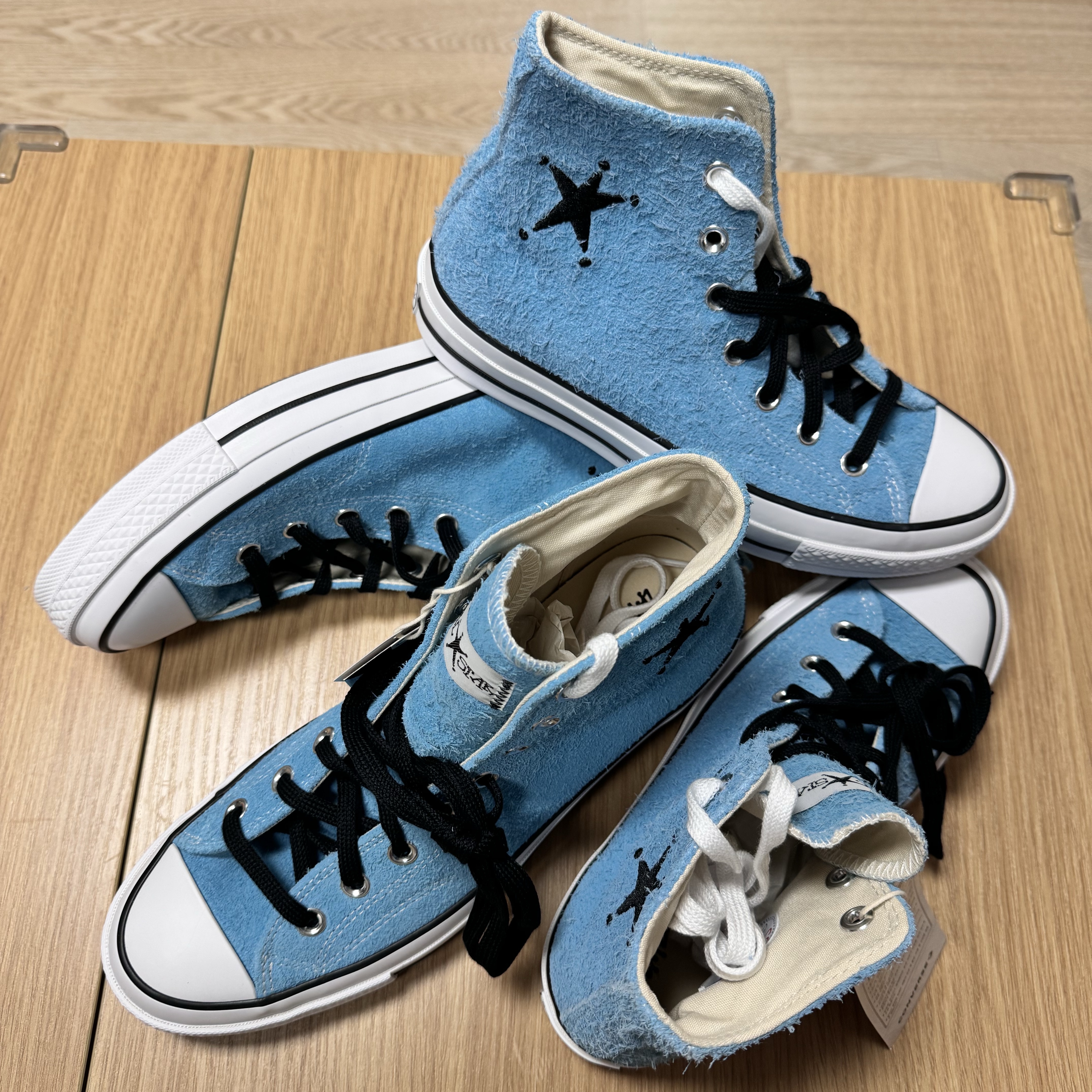 Converse x Stussy Chuck 70 Hi Sky Blue 착용 스타일
