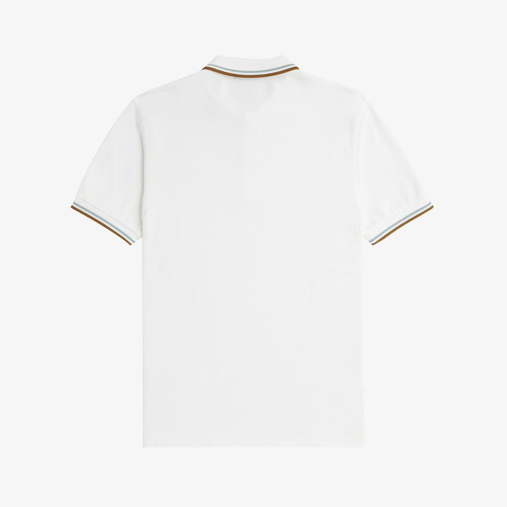 프레드페리 M3600 트윈 팁 프레드페리 셔츠 스노우화이트/사이버블루/다크카라멜(Fred Perry M3600 Twin Tipped Fred Perry Shirt Snow White/Silver Blue/Dark Caramel) - 2