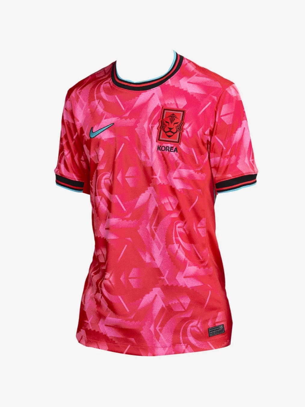 Nike Korea 2023/24 Dri-Fit Stadium Home Replica Jersey Black Global Red - Asia (Non Marking Ver.), Nike Korea 2023/24 Dri-Fit Stadium Away Replica Jersey Black Pink Glow - Asia (Non Marking Ver.) 착용 스타일 - 3