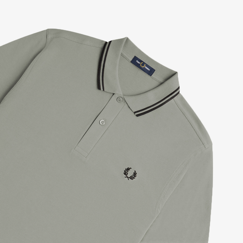 프레드페리 M3600 트윈 팁 프레드페리 셔츠 라임스톤/블랙(Fred Perry M3600 Twin Tipped Fred Perry Shirt Limestone/Black) - 3