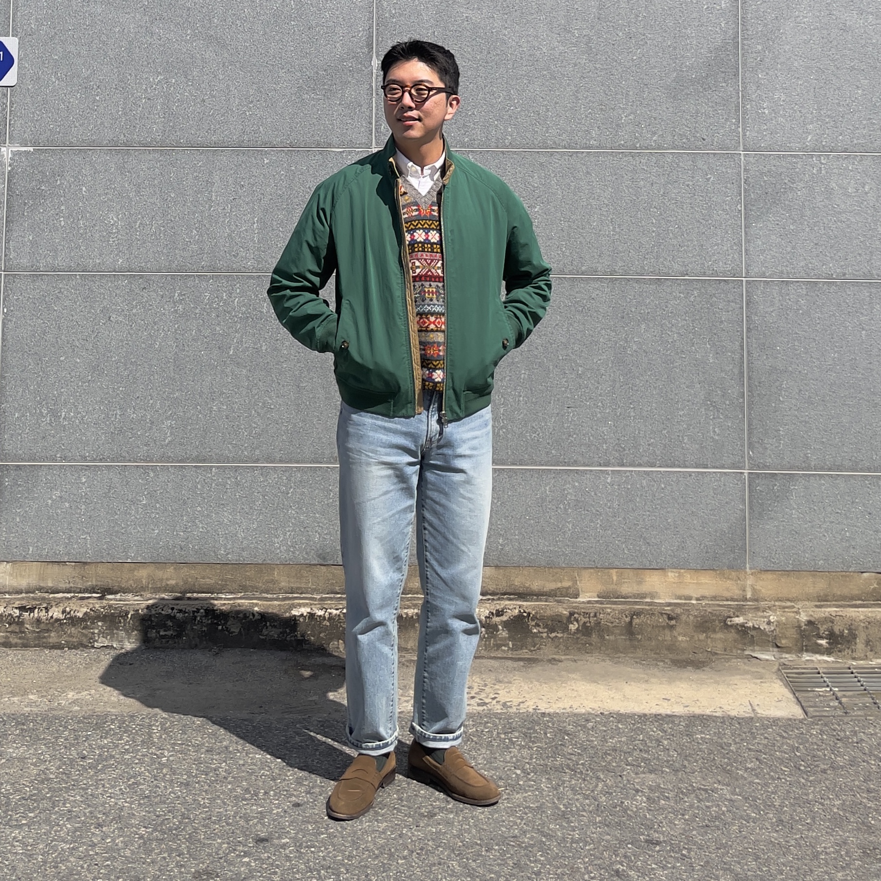 [30% 적립] Polo Ralph Lauren Classic Fit Garment Dyed Oxford Shirt White 착용 스타일