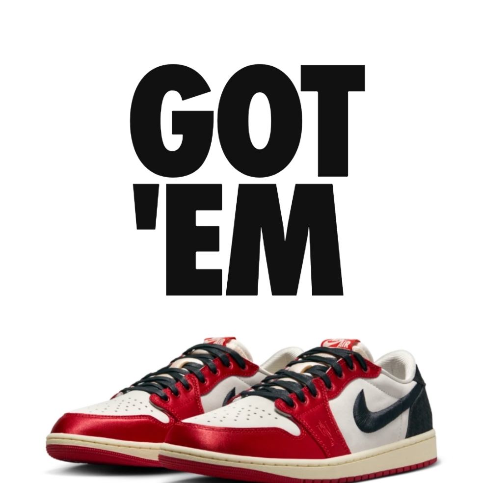 Jordan 1 x Trophy Room Retro Low OG SP Sail Varsity Red 착용 스타일