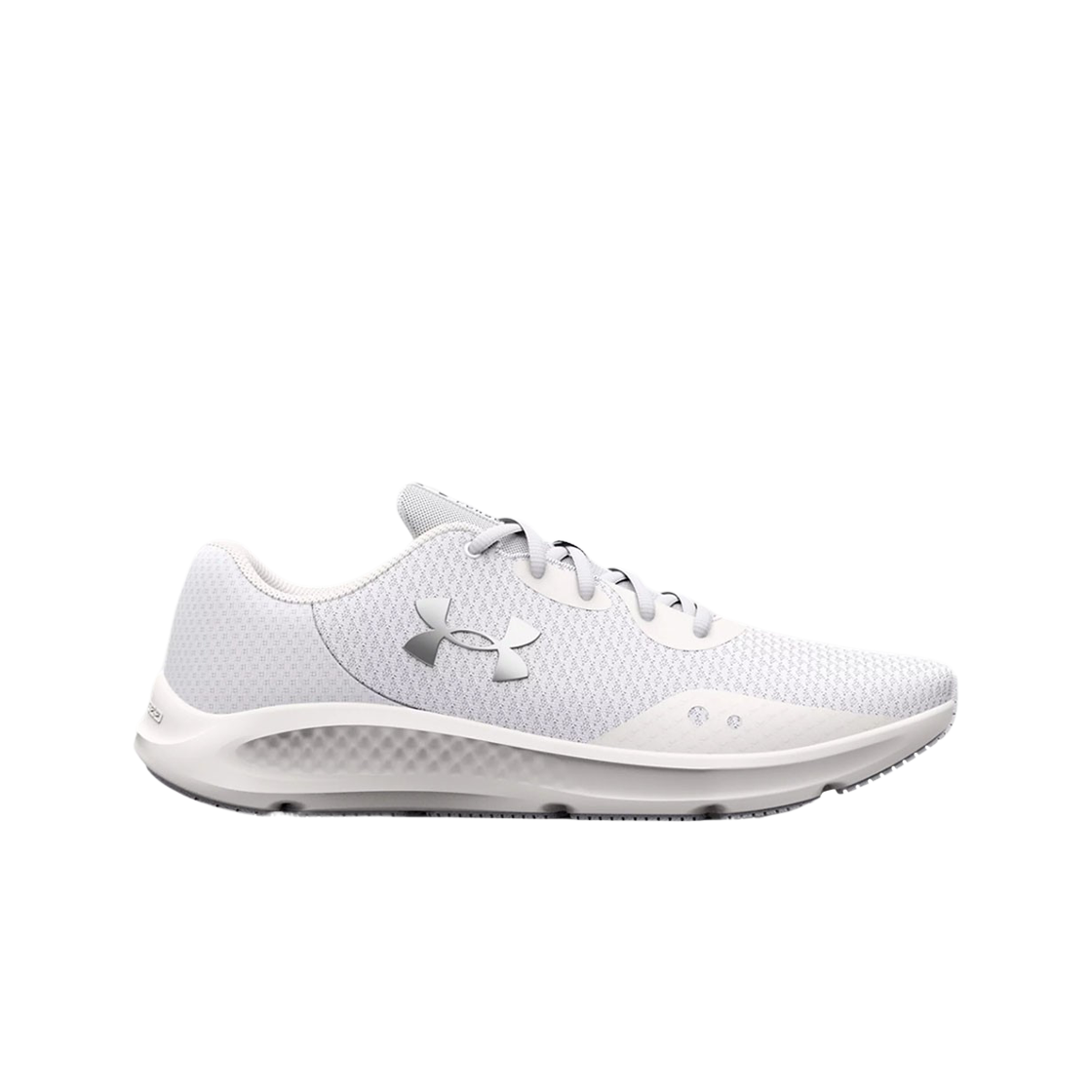 3024878-101 Under Armour UA Charged Pursuit 3 Running Shoes White Metallic Silver