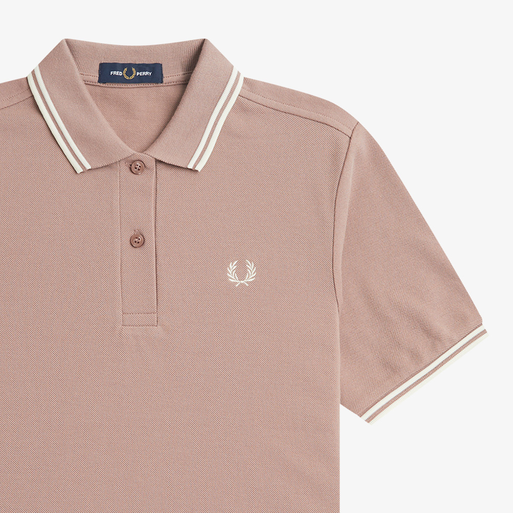 프레드페리 G3600 트윈 팁 프레드페리 셔츠 다크핑크/에크루(Fred Perry Womens G3600 Twin Tipped Fred Perry Shirt Dark Pink/Ecru) - 5