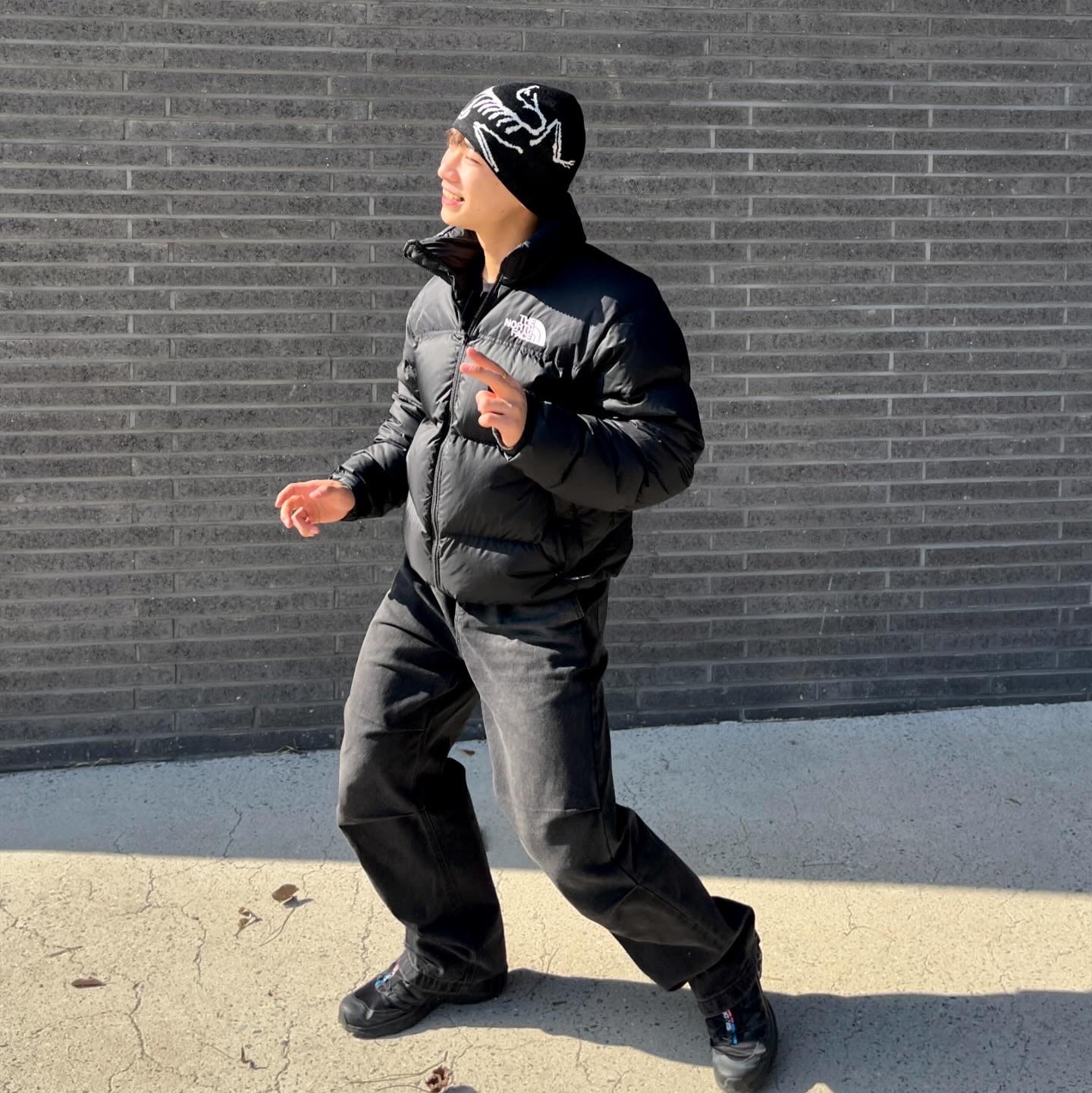 Arc'teryx Bird Head Toque Orca, Salomon XT-6 ADV Black 착용 스타일