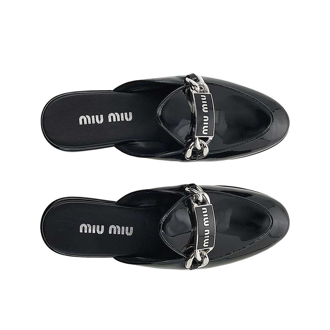 (W) Miu Miu Patent Leather Loafers Black 상세 이미지 2