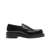 Zara Square Toe Leather Loafer Black