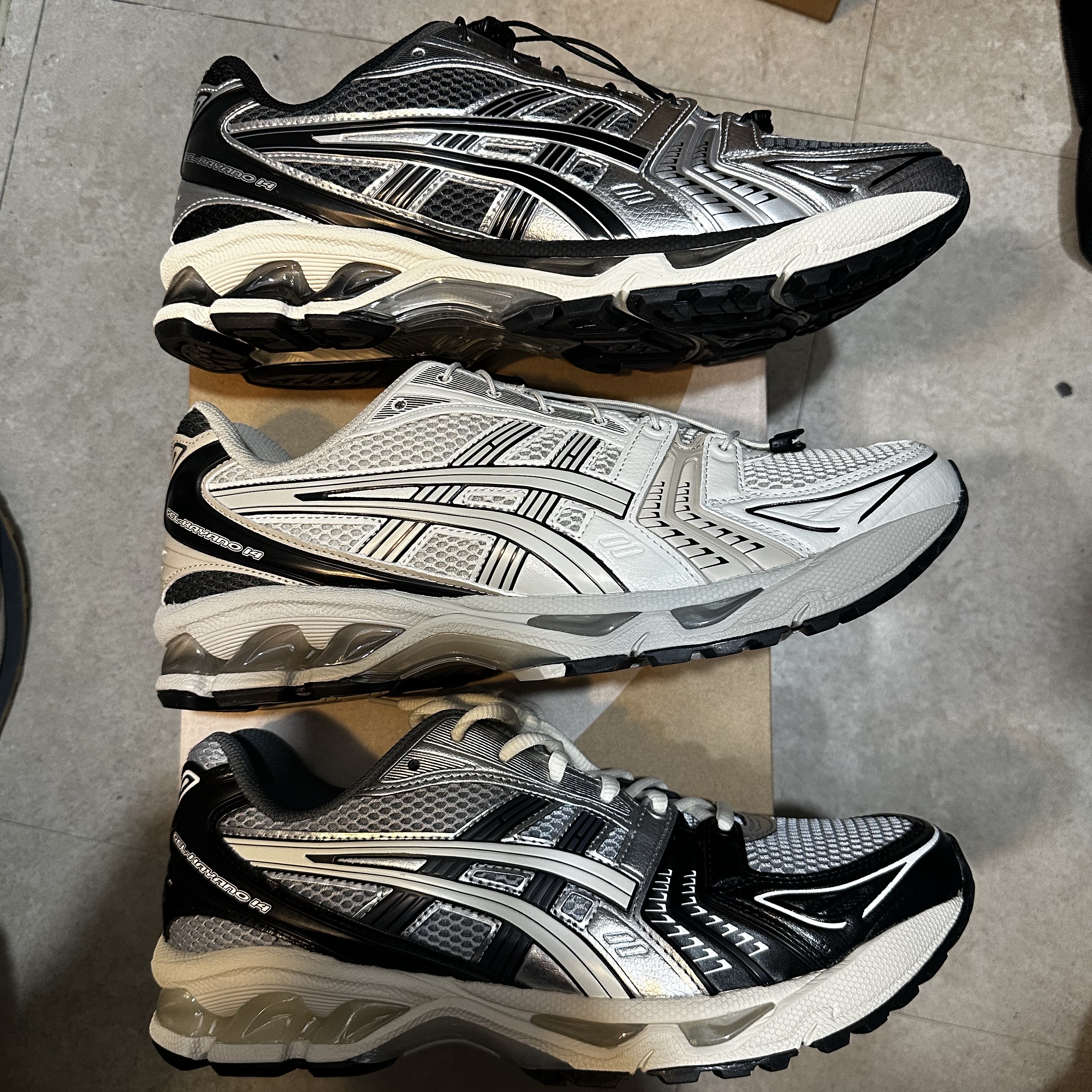 Asics Unlimited Gel-Kayano 14 Carrier Grey Black, Asics Unlimited Gel-Kayano 14 Smoke Grey 착용 스타일 - 4