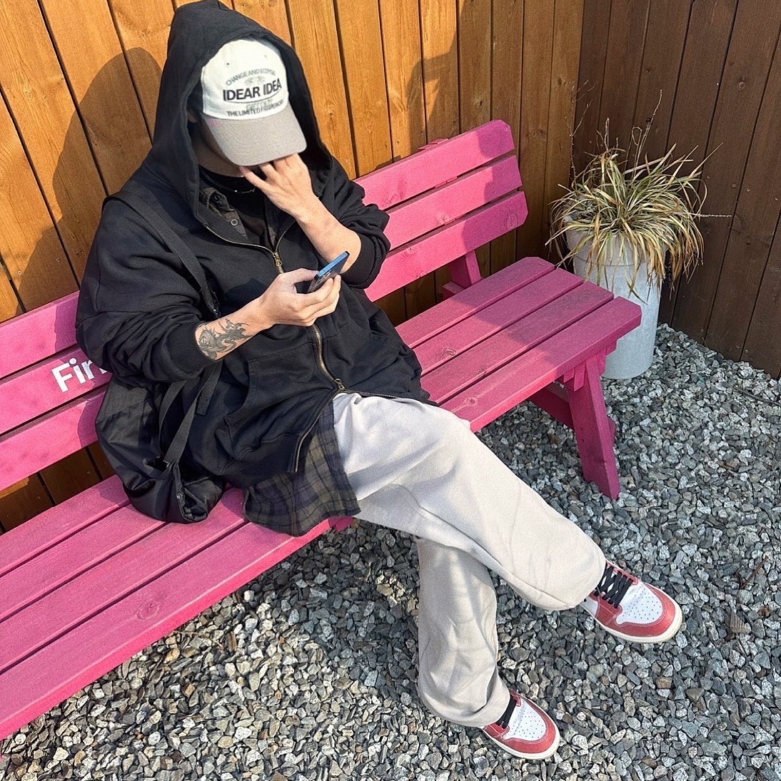 Millo Archive Idear Idea Ball Cap Charcoal, Undermycar Fisky Double Layered Shirts Hood Zip-Up Bronze Green - 23FW 착용 스타일 - 2