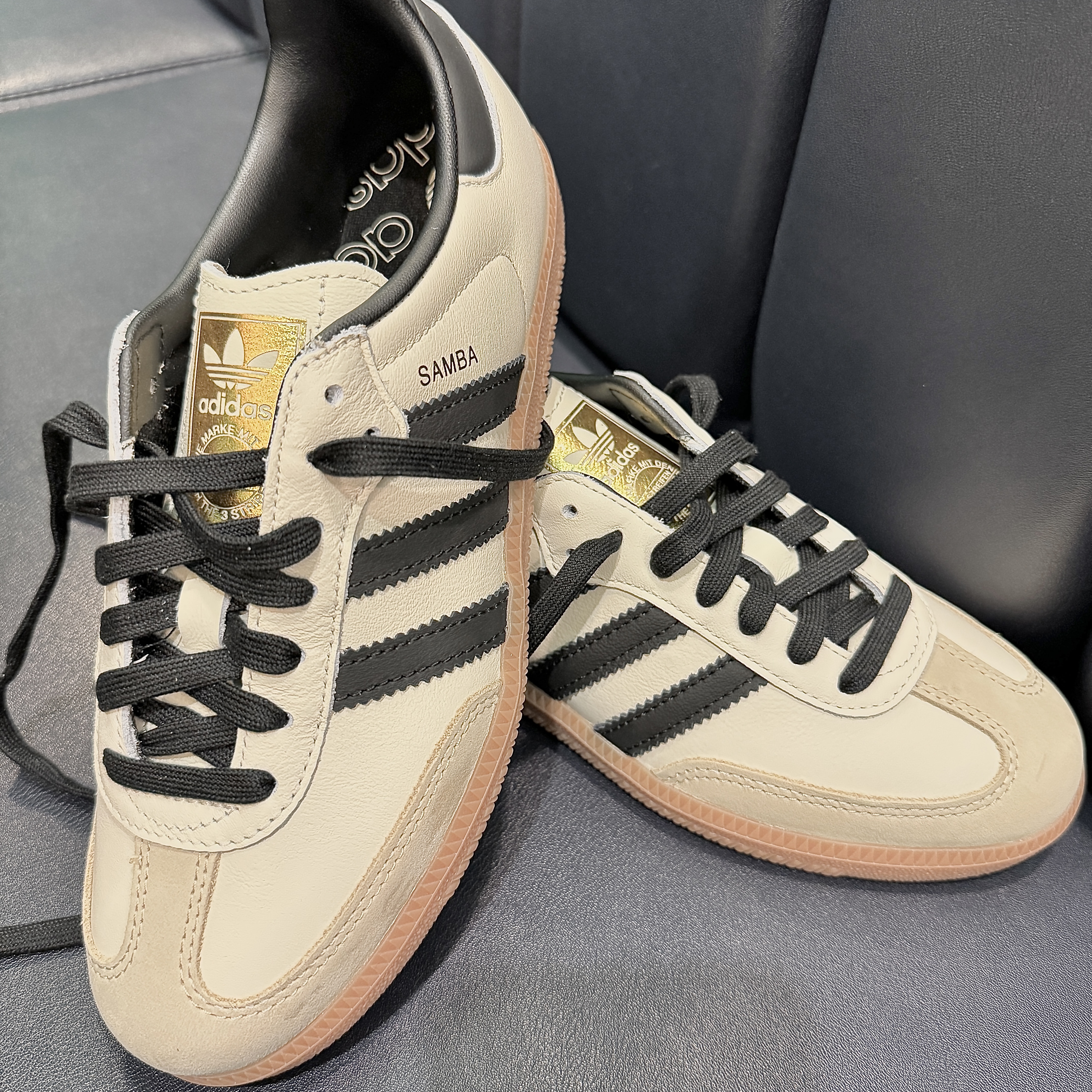 (W) Adidas Samba OG Cream White Core Black 착용 스타일