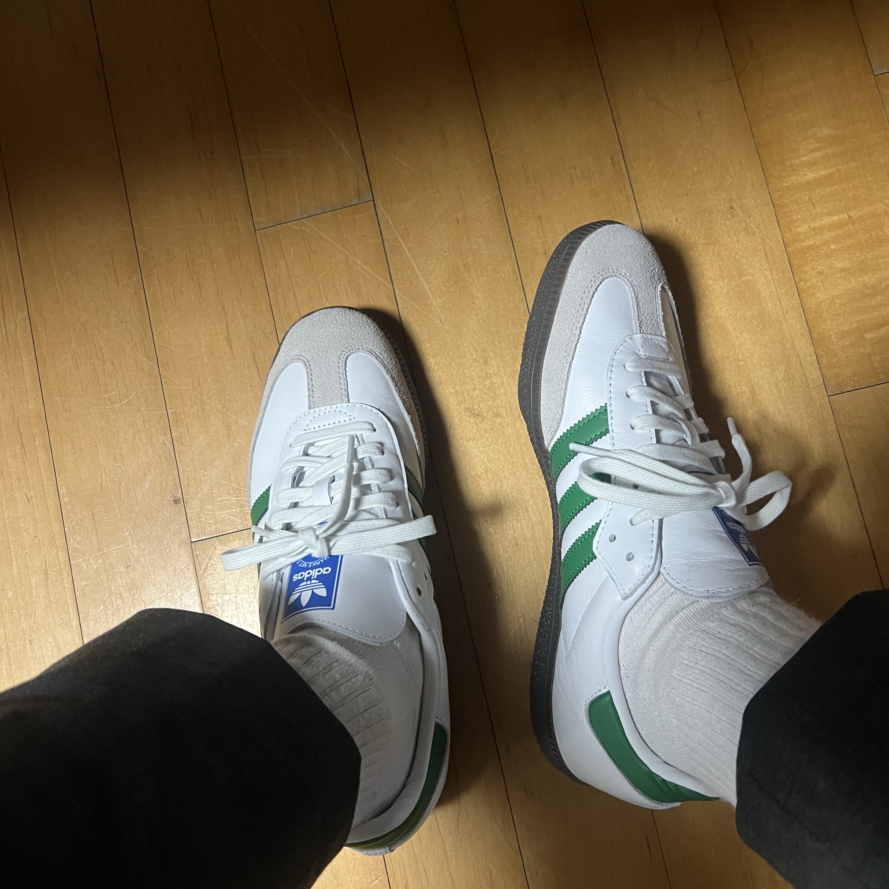 Adidas Samba OG White Green 착용 스타일