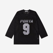 Porta Mesh Football Jersey Top Black