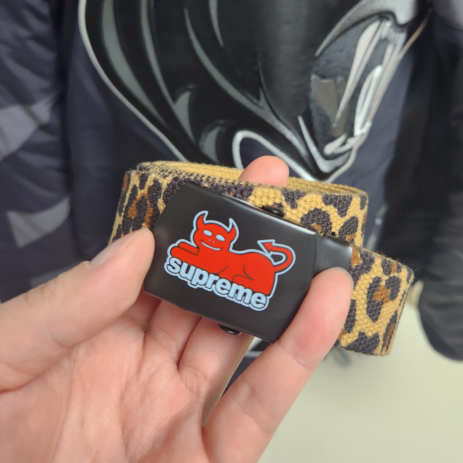 Supreme x Toy Machine Webbing Belt Leopard - 24SS 착용 스타일