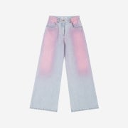 Porta Shadow Dyeing Denim Pants Pink Denim