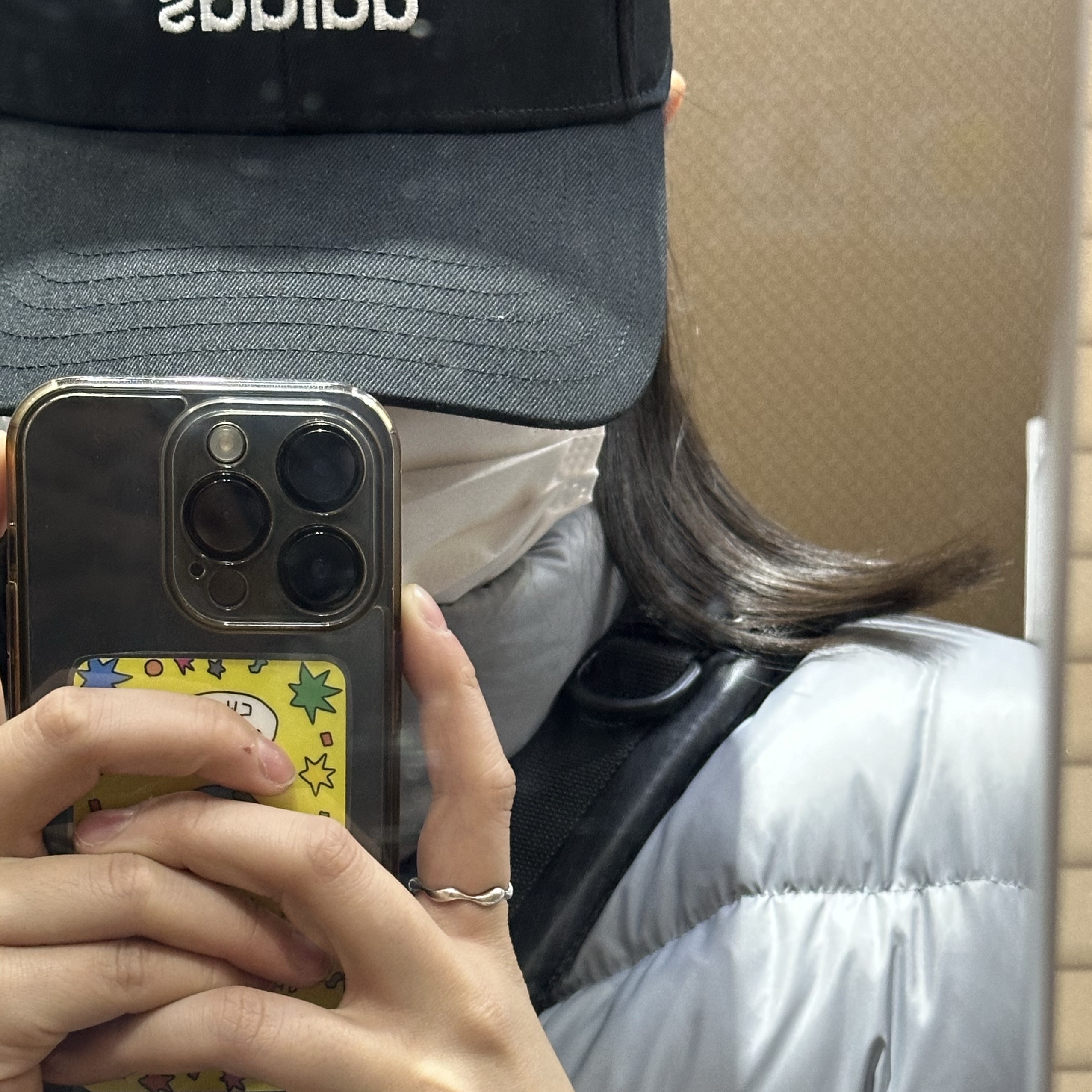Adidas Trefoil Baseball Cap Black White, Thisisneverthat Pertex T Down Jacket Grey 착용 스타일