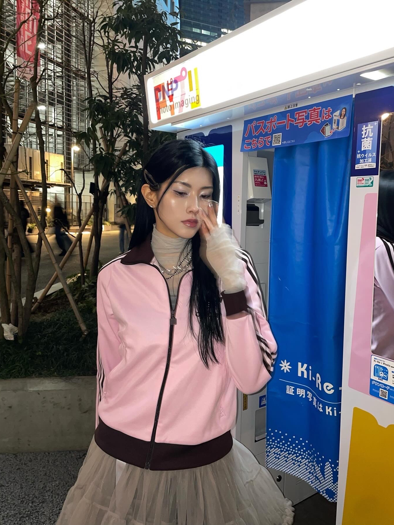 (W) Adidas Originals Beckenbauer Track Jacket Clear Pink - KR Sizing 착용 스타일 - 3