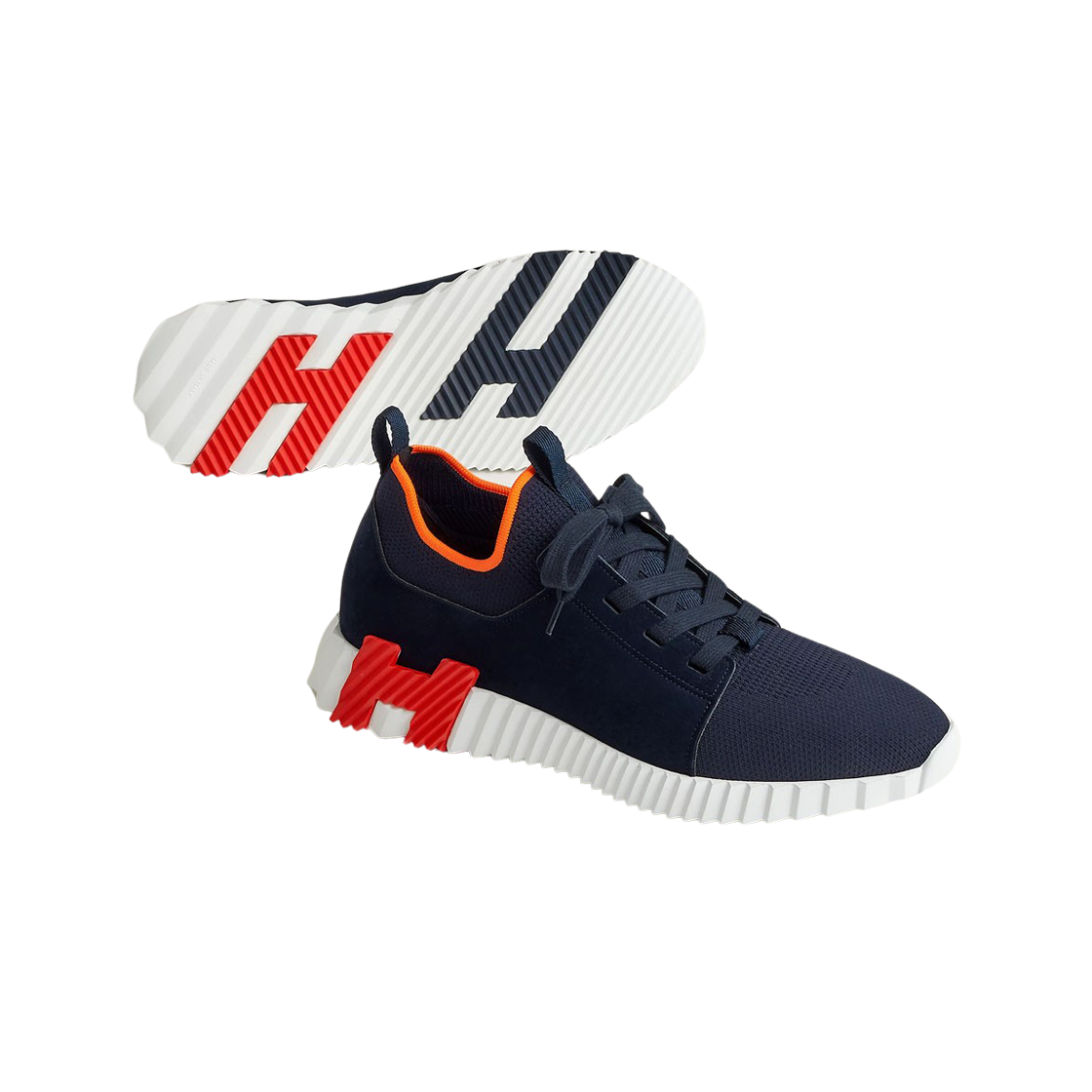 에르메스 디파트 스니커즈 니트 스웨이드 고트스킨 & 마린(Hermes Depart Sneakers Knit Suede Goatskin & Marine) - 3