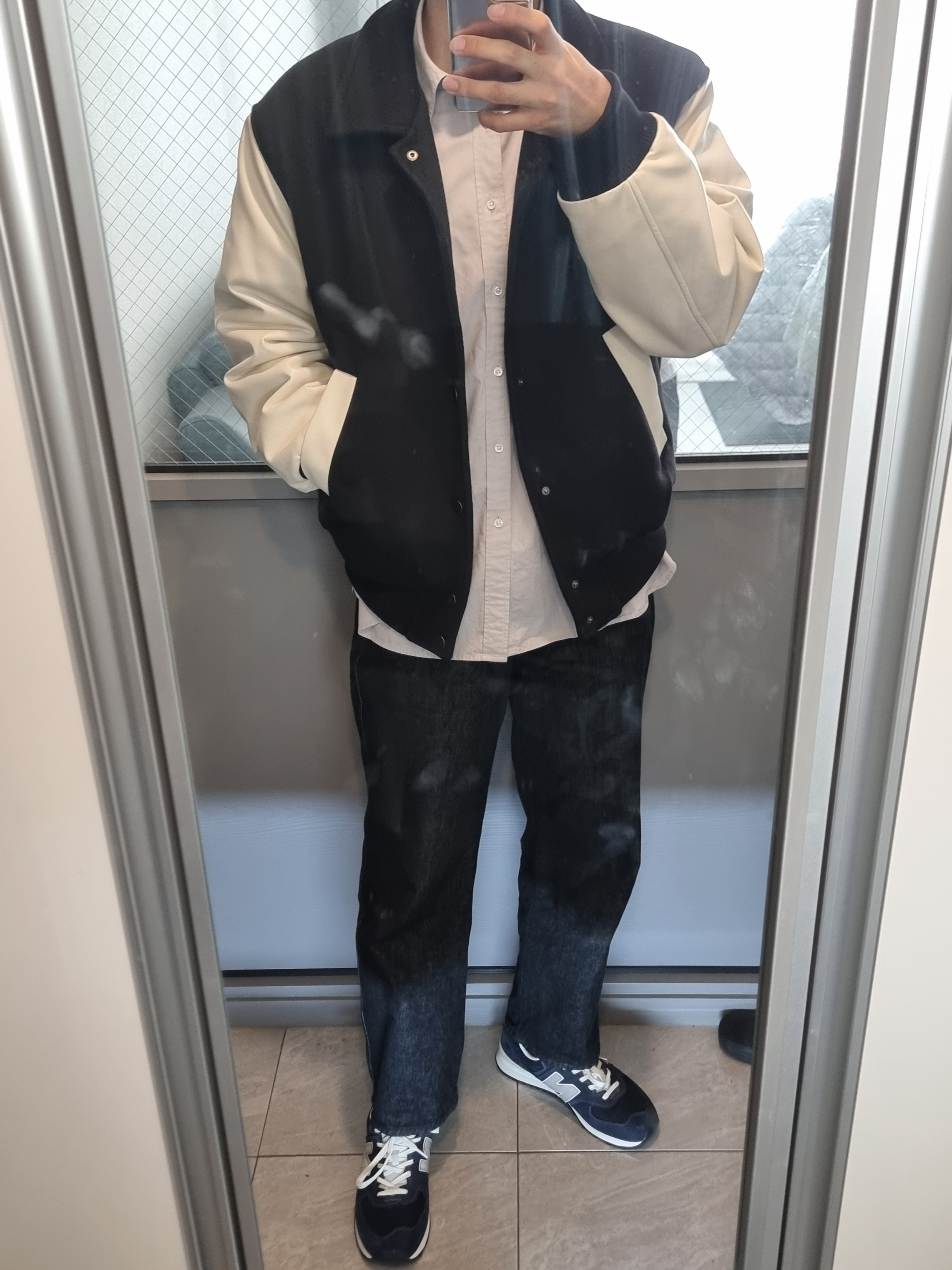 New Balance x Pottery 574 Premium Hard Navy 착용 스타일 - 5