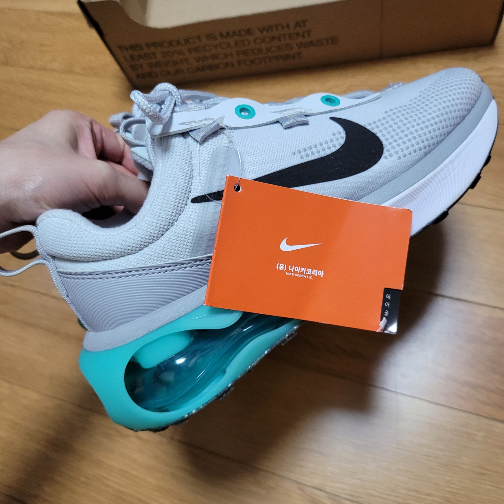 (W) Nike Air Max 2021 Pure Platinum Washed Teal 착용 스타일 - 5