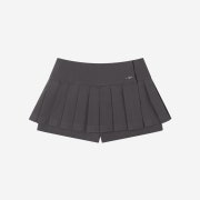 Porta Pleats Mini Skirt Shorts Chacoal