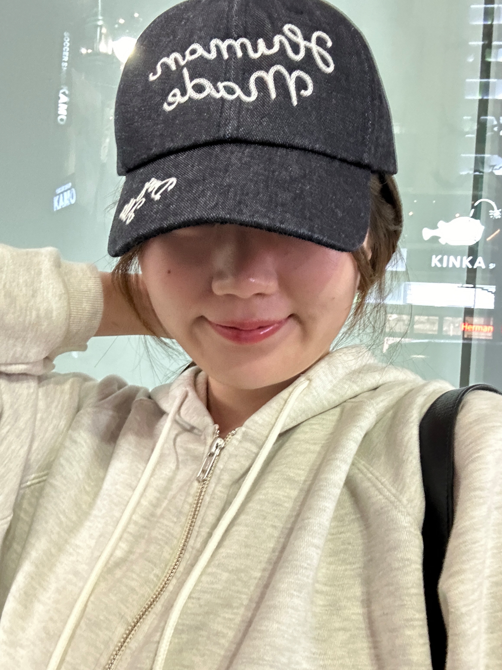 Human Made 6 Panel Denim Cap Indigo 착용 스타일 - 1