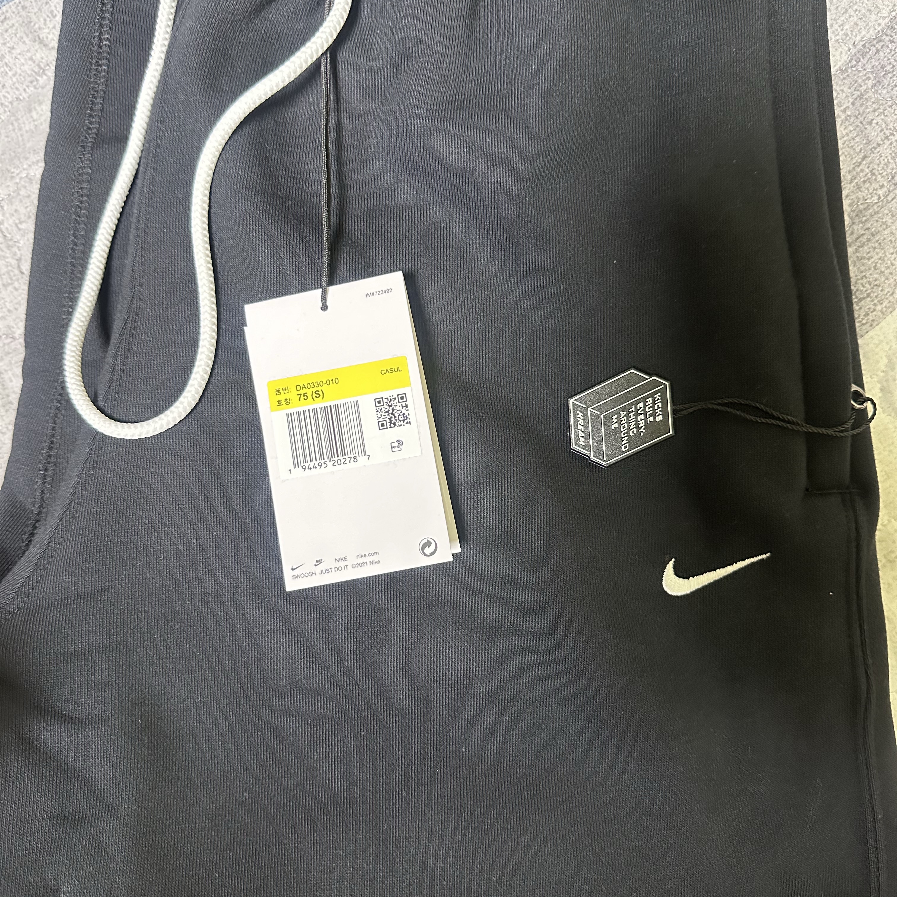 Nike NRG Solo Swoosh Fleece Pants Black White - Asia 착용 스타일