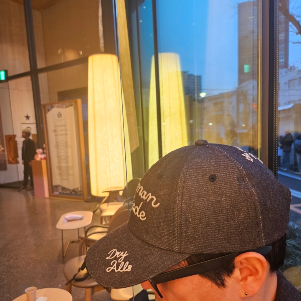 Human Made 6 Panel Denim Cap Indigo 착용 스타일