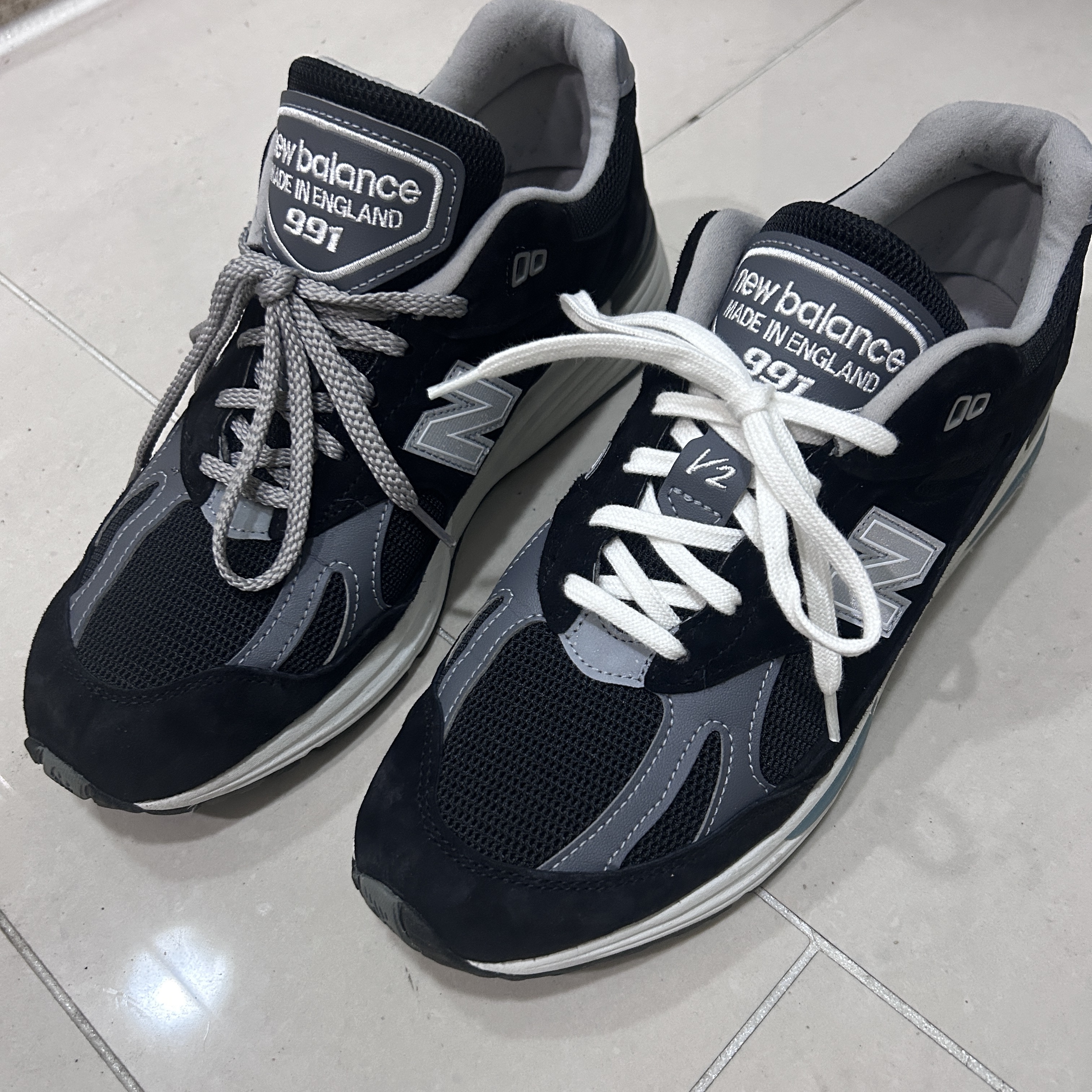 New Balance 991v2 Made in UK Black 착용 스타일