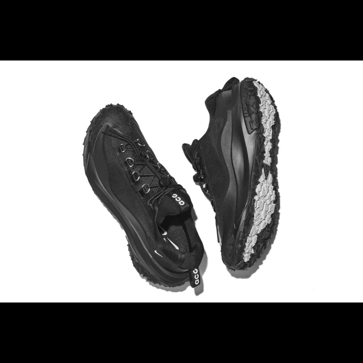 Nike x Comme des Garcons Homme Plus ACG Mountain Fly 2 Low Black, Nike x Comme des Garcons Homme Plus ACG Mountain Fly 2 Low Black White 착용 스타일 - 2