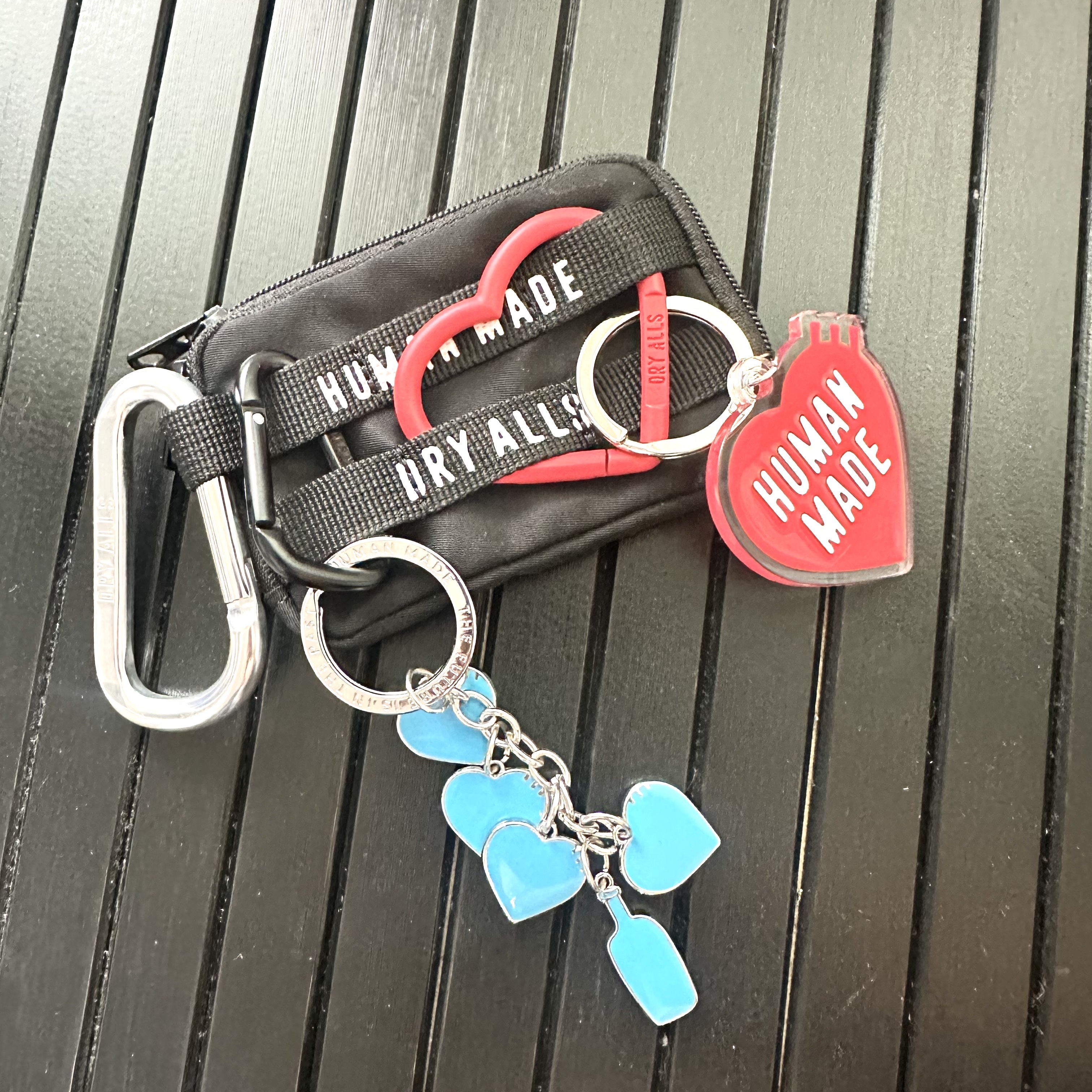Human Made Heart Keyring Red, Human Made Heart Carabiner Red 착용 스타일