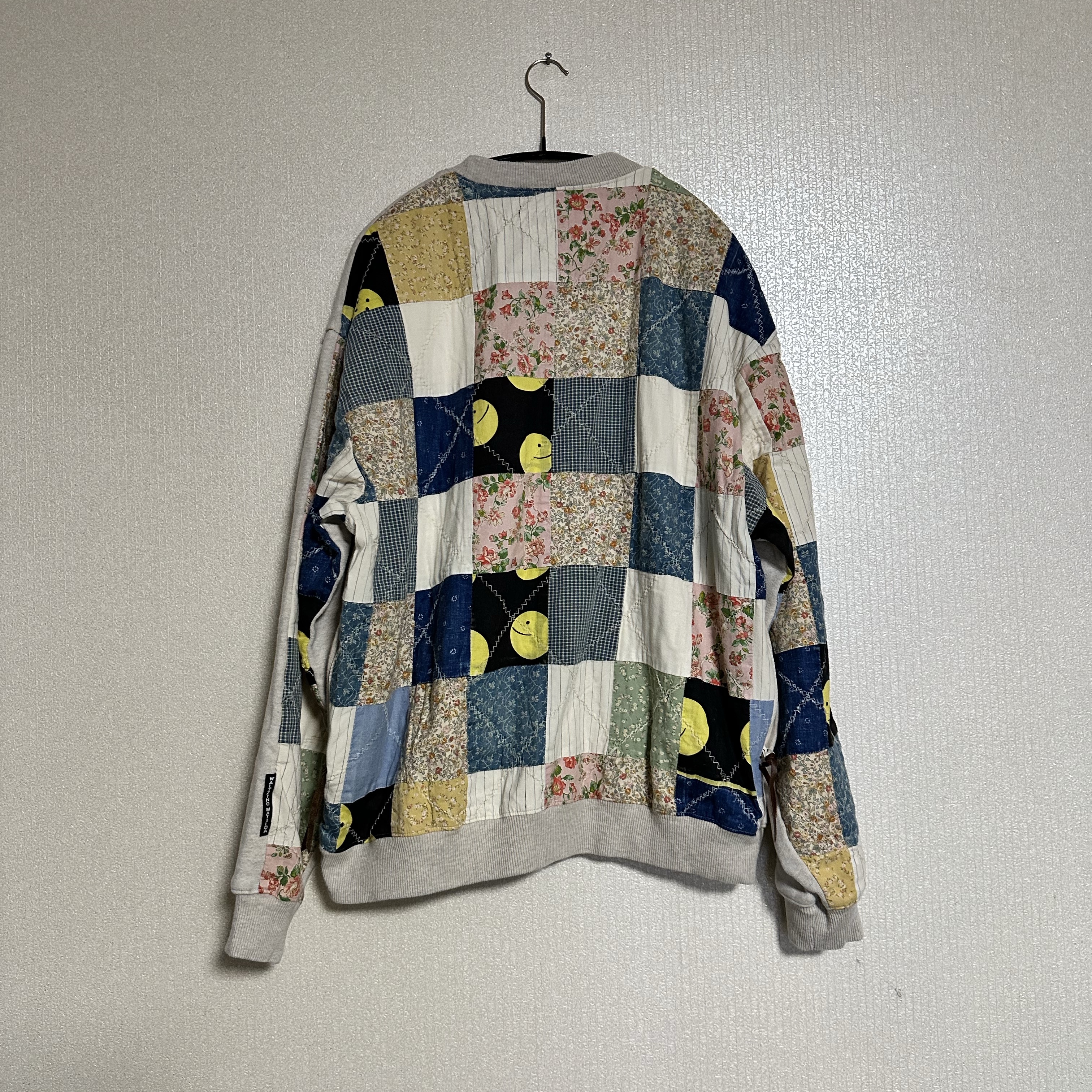 Kapital Top Fleece Rainbowy Quilt Two Tone Big Sweatshirt Kinari, Kapital Fleece Big Crewneck Sweat Heather Charcoal 착용 스타일 - 2