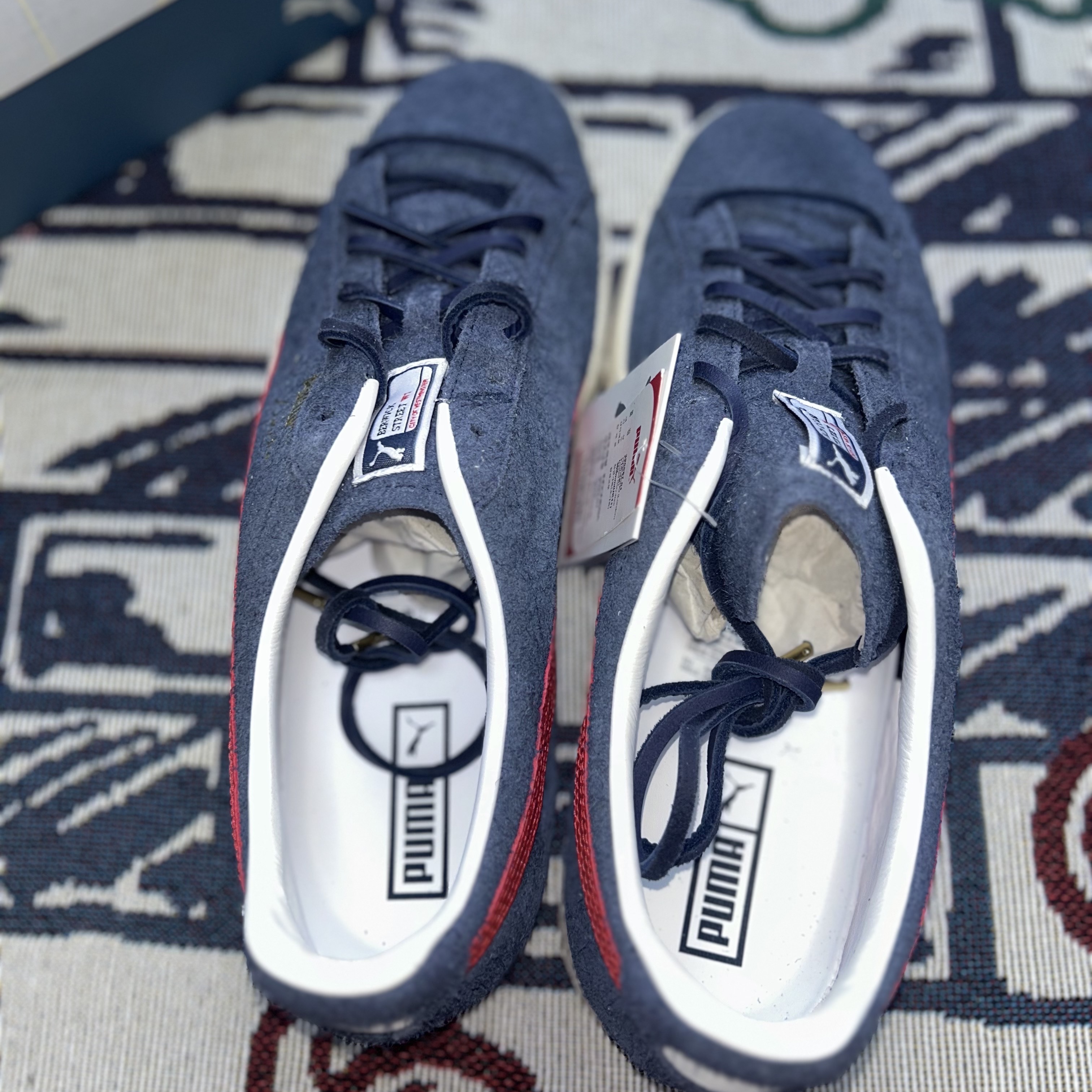 Puma Clyde Soho London New Navy Dark Red 착용 스타일 - 3