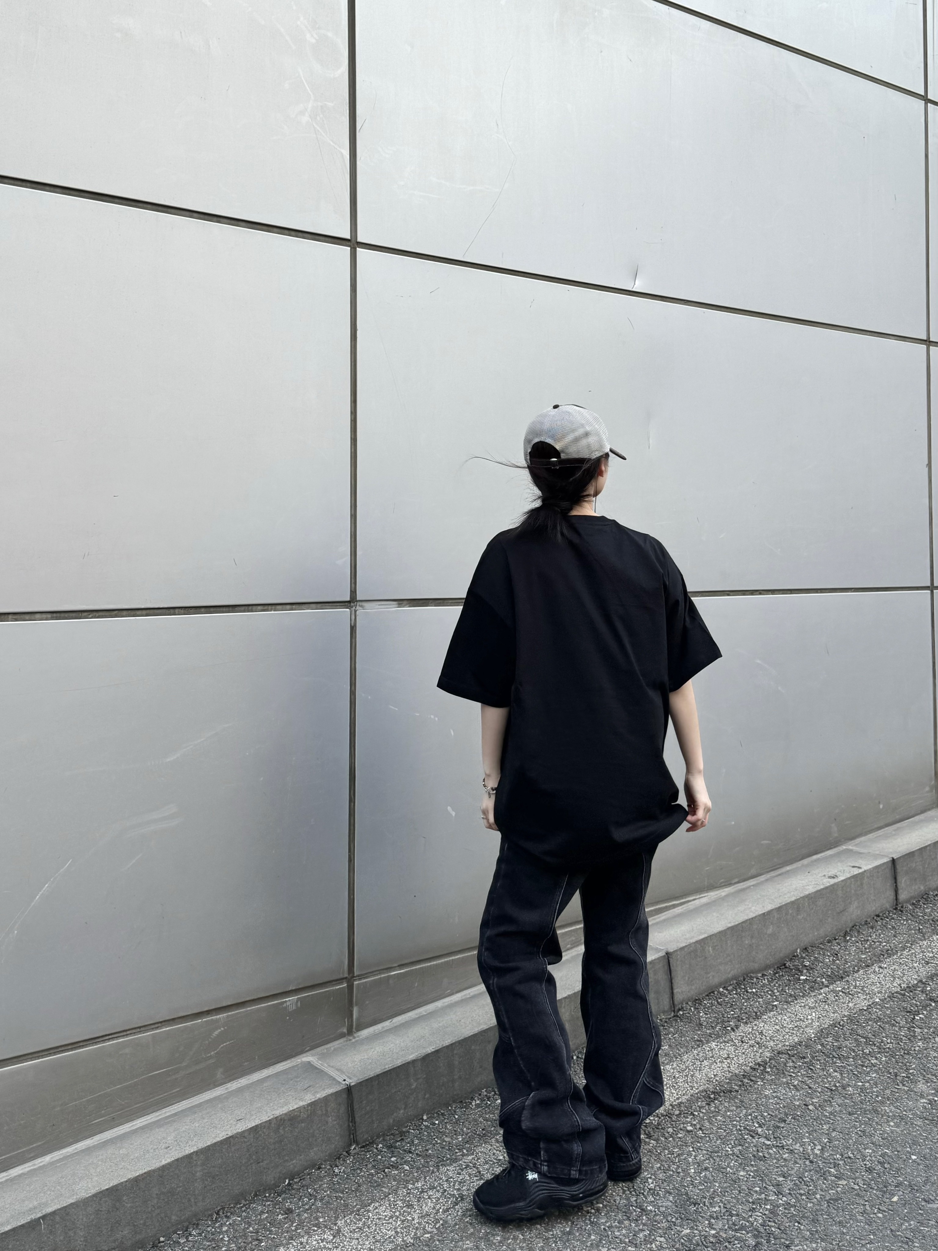 Nike x Stussy Air Penny II Black, Stussy New Era 9twenty Basic Trucker Brown 착용 스타일 - 2