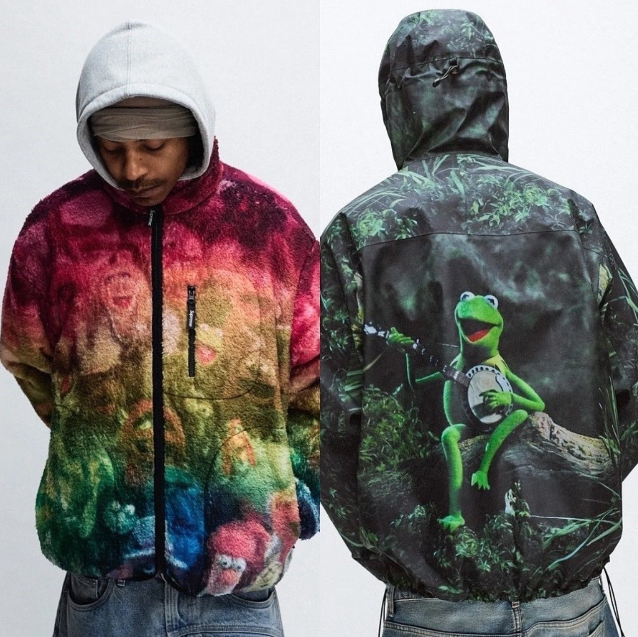 Supreme Muppets Fleece Jacket Multicolor - 24SS 착용 스타일 - 1