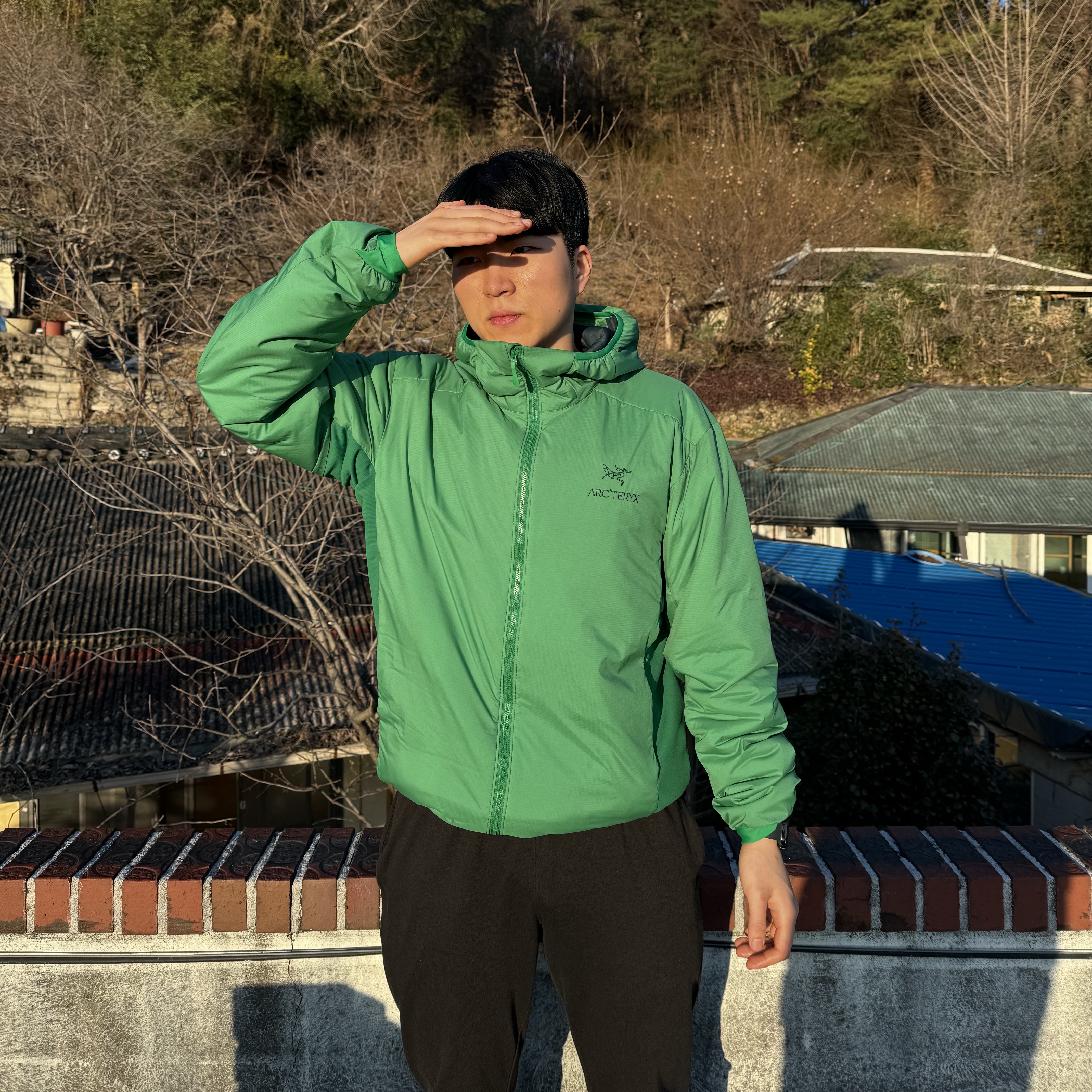 Arc'teryx Atom LT Hoody Jungle 착용 스타일
