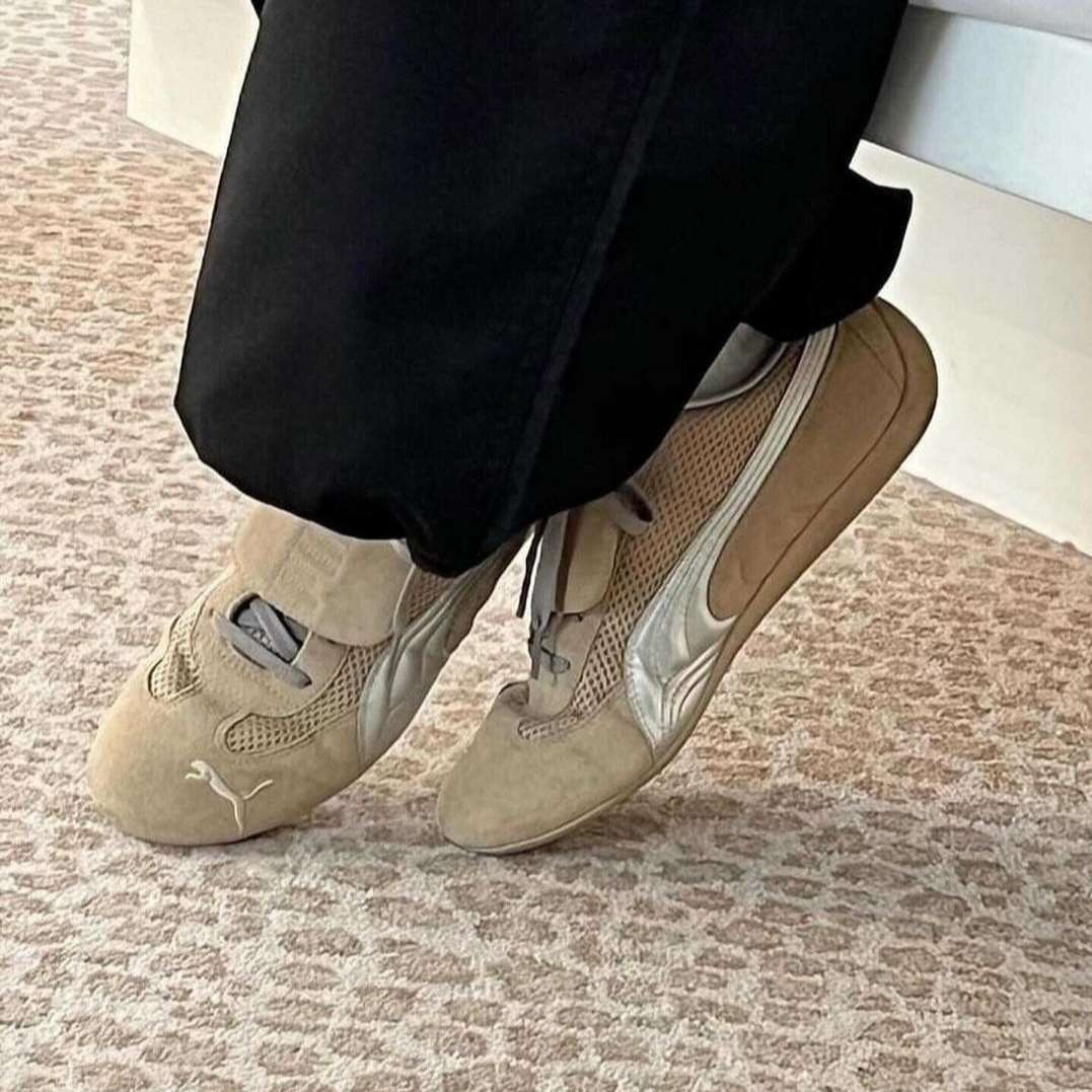 Puma x Open Yy Speedcat Prairie Tan Matte Silver 착용 스타일