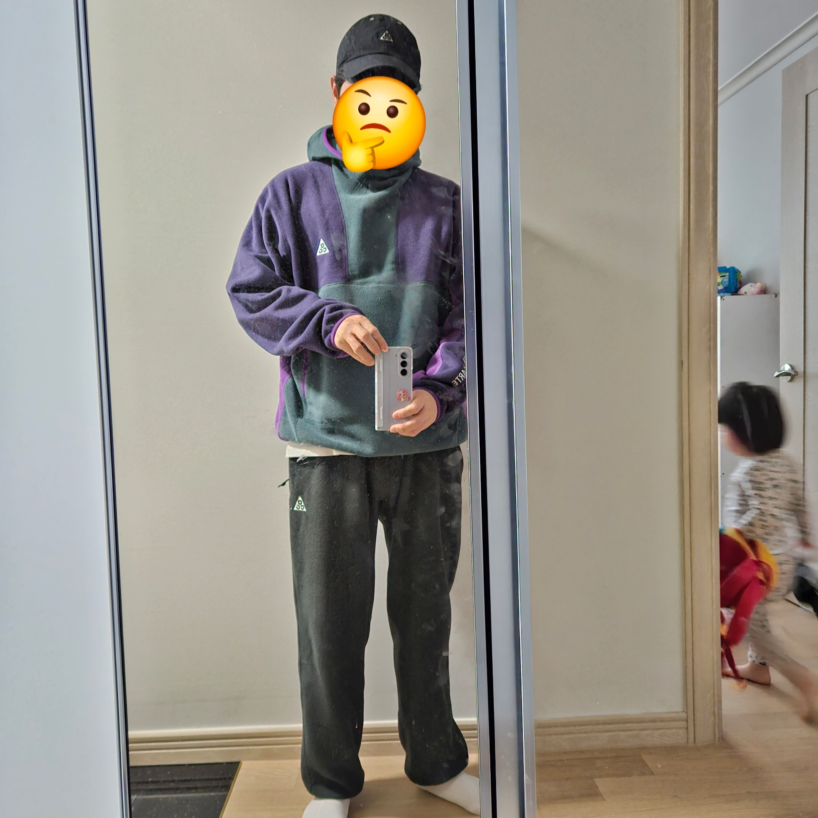 Nike ACG Polartec Wolf Tree Pullover Hoodie Deep Jungle Purple Ink - Asia 착용 스타일