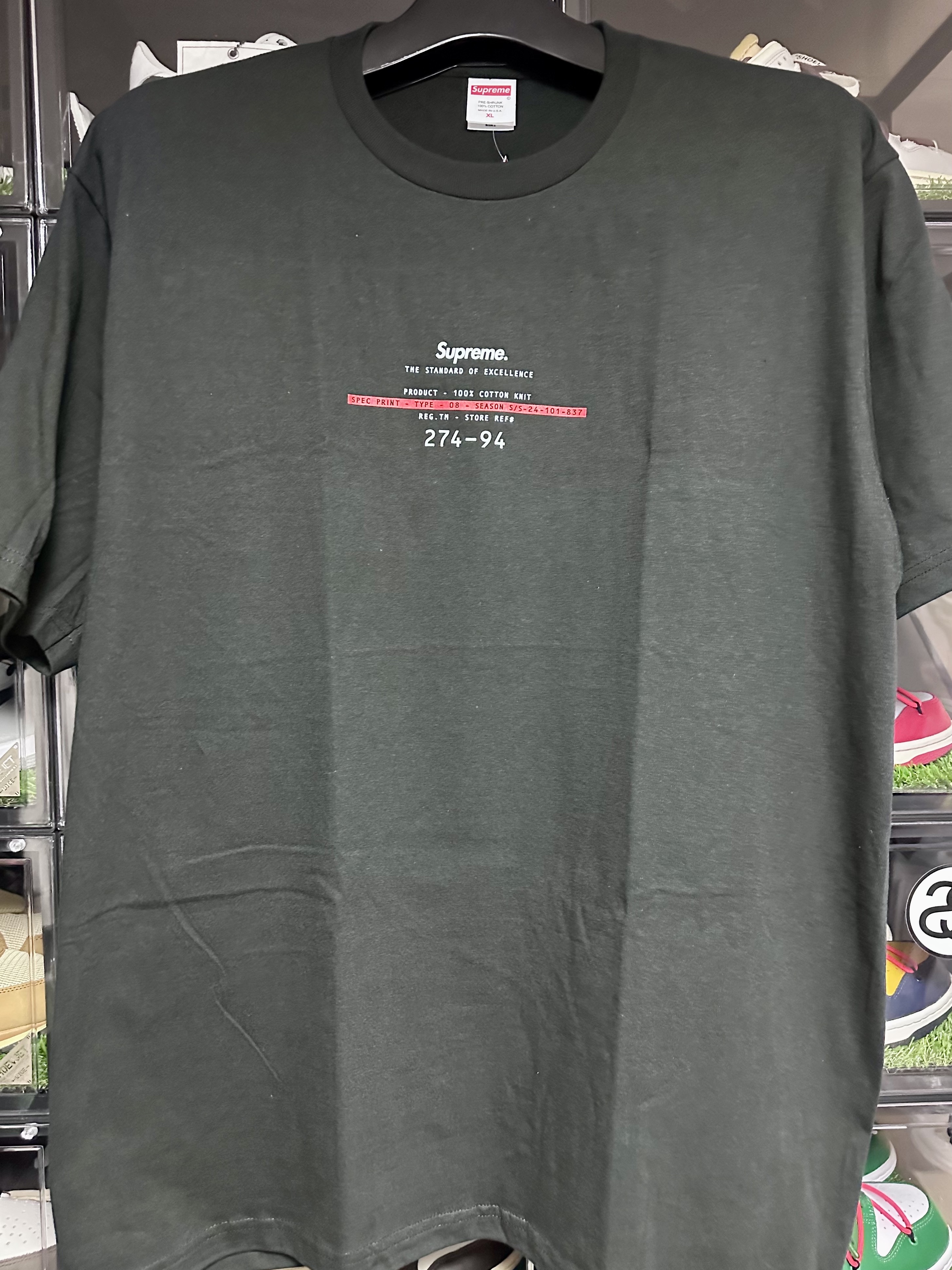 Supreme Standard T-Shirt Black - 24SS 착용 스타일