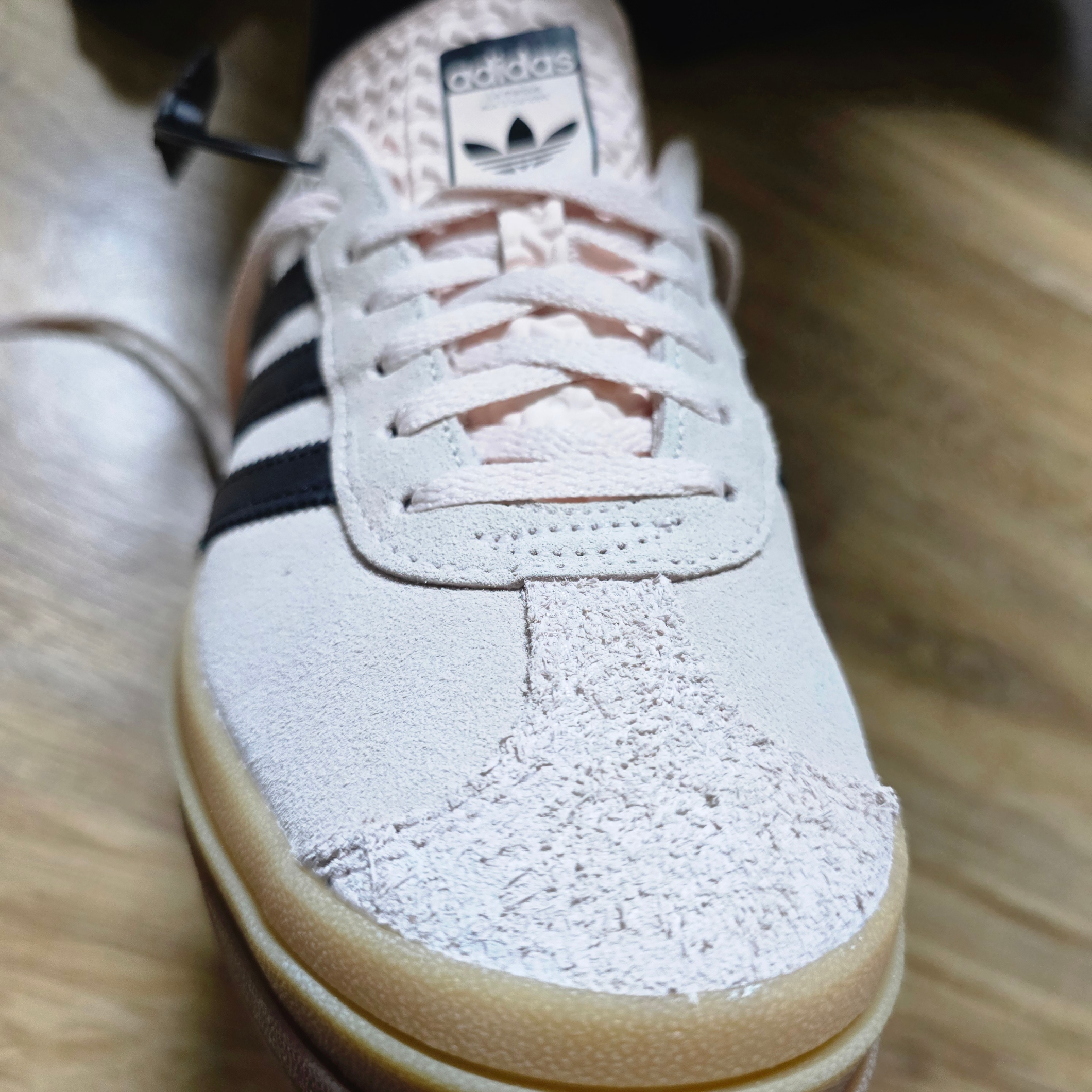 (W) Adidas Gazelle Bold Wonder Quartz Core Black 착용 스타일 - 2