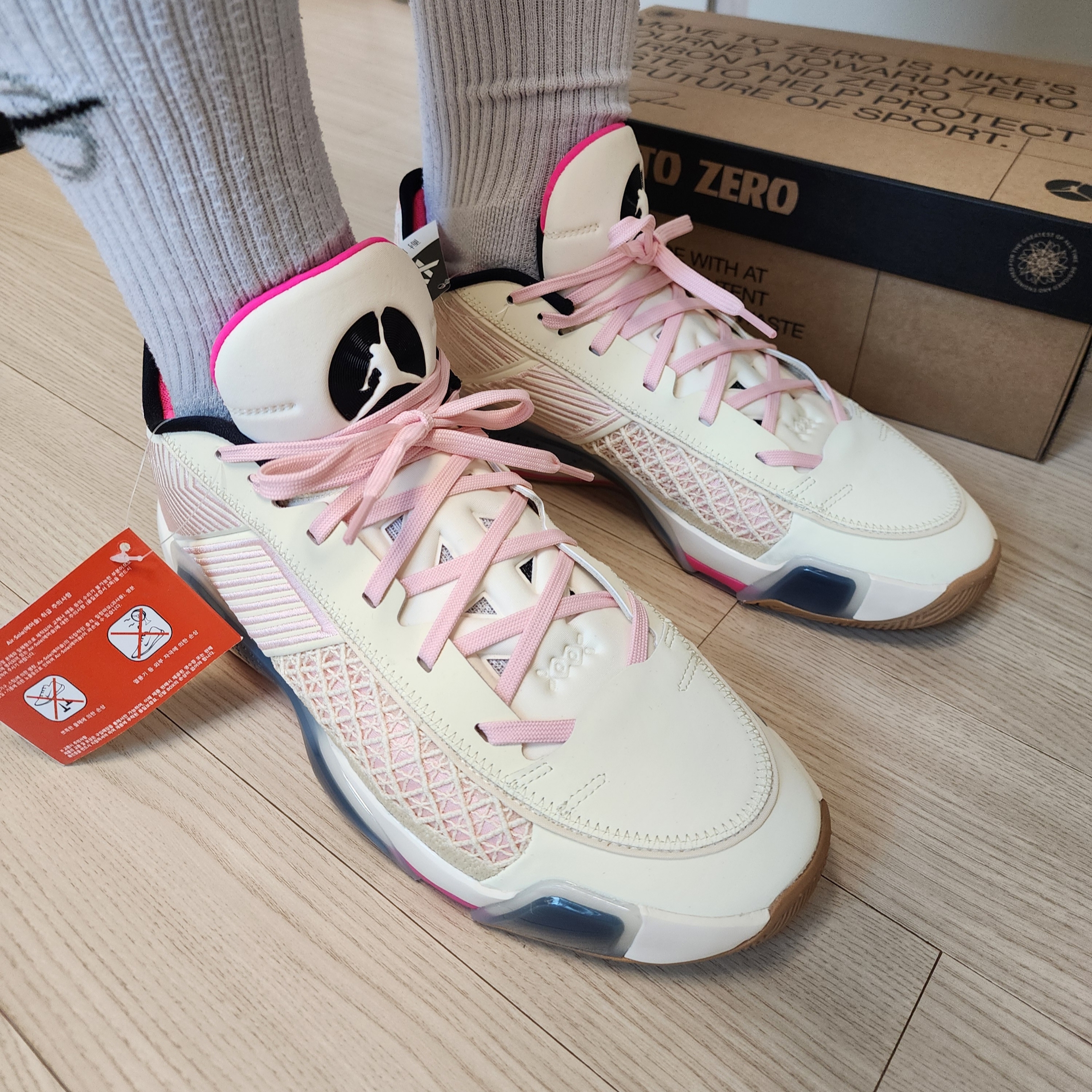 Jordan XXXVIII Low PF Coconut Milk Atmosphere 착용 스타일 - 2
