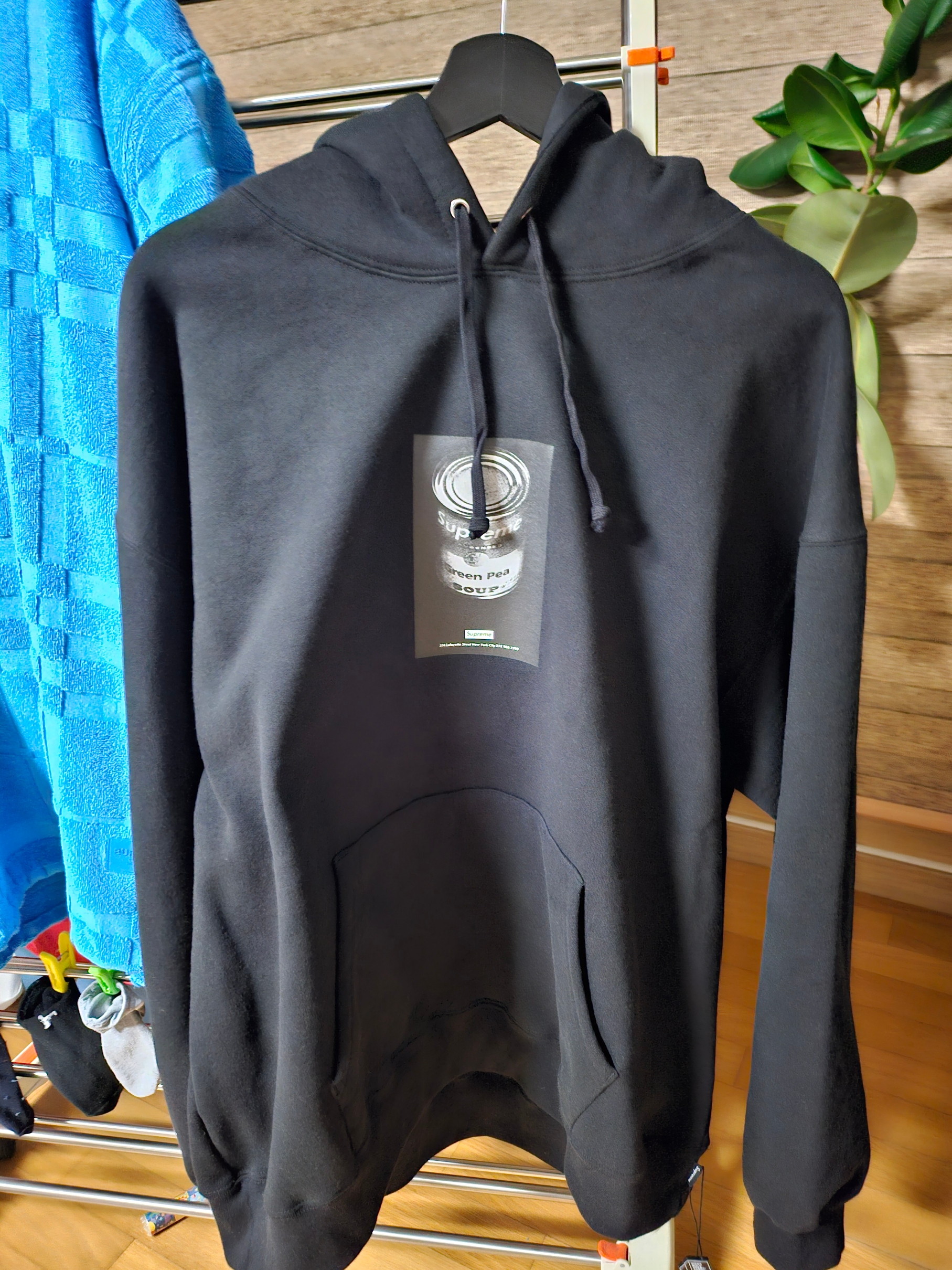 Supreme Soup Can Hooded Sweatshirt Black - 24SS 착용 스타일