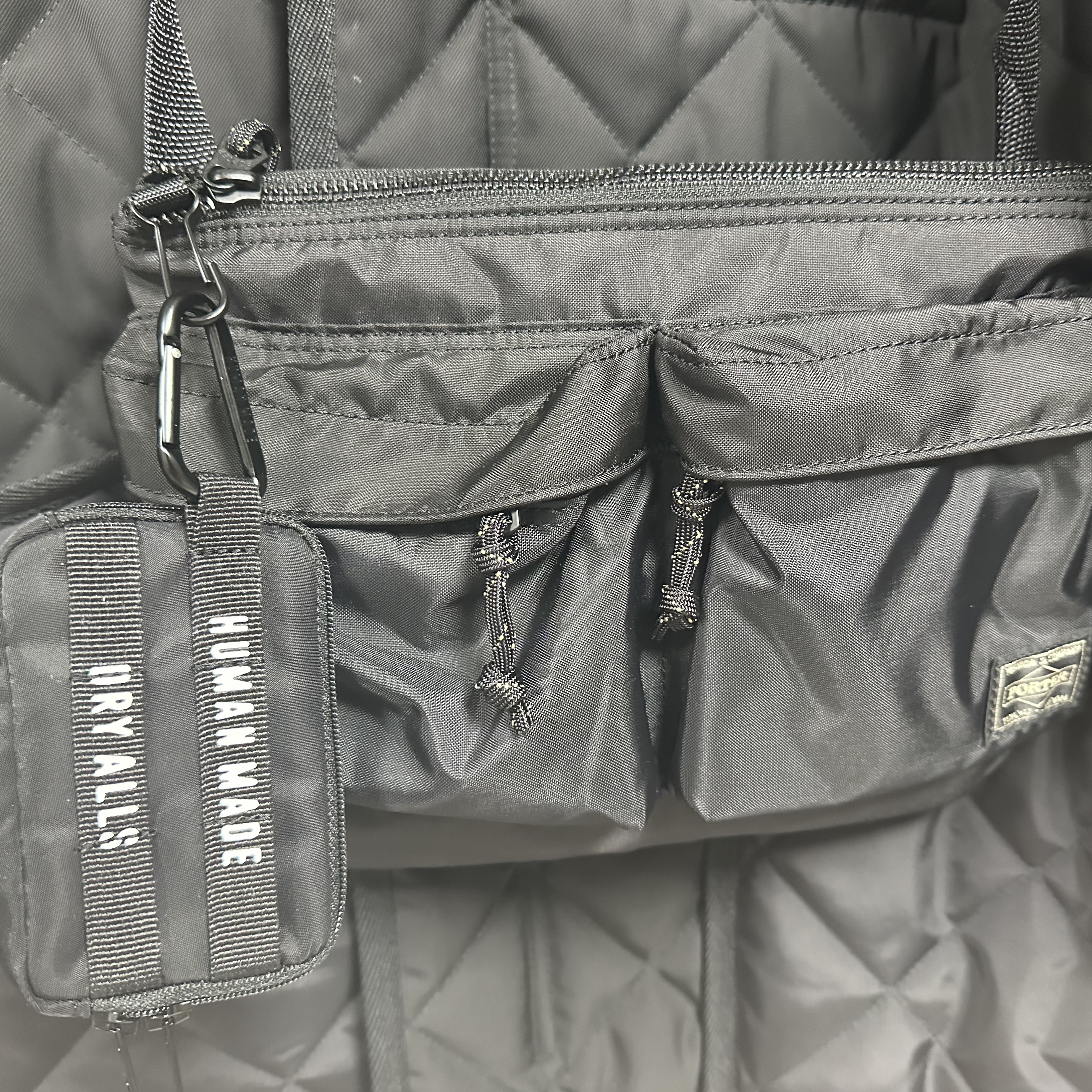 Human Made Military Card Case Black, Porter Porterforce Shoulder Bag Black 착용 스타일 - 2