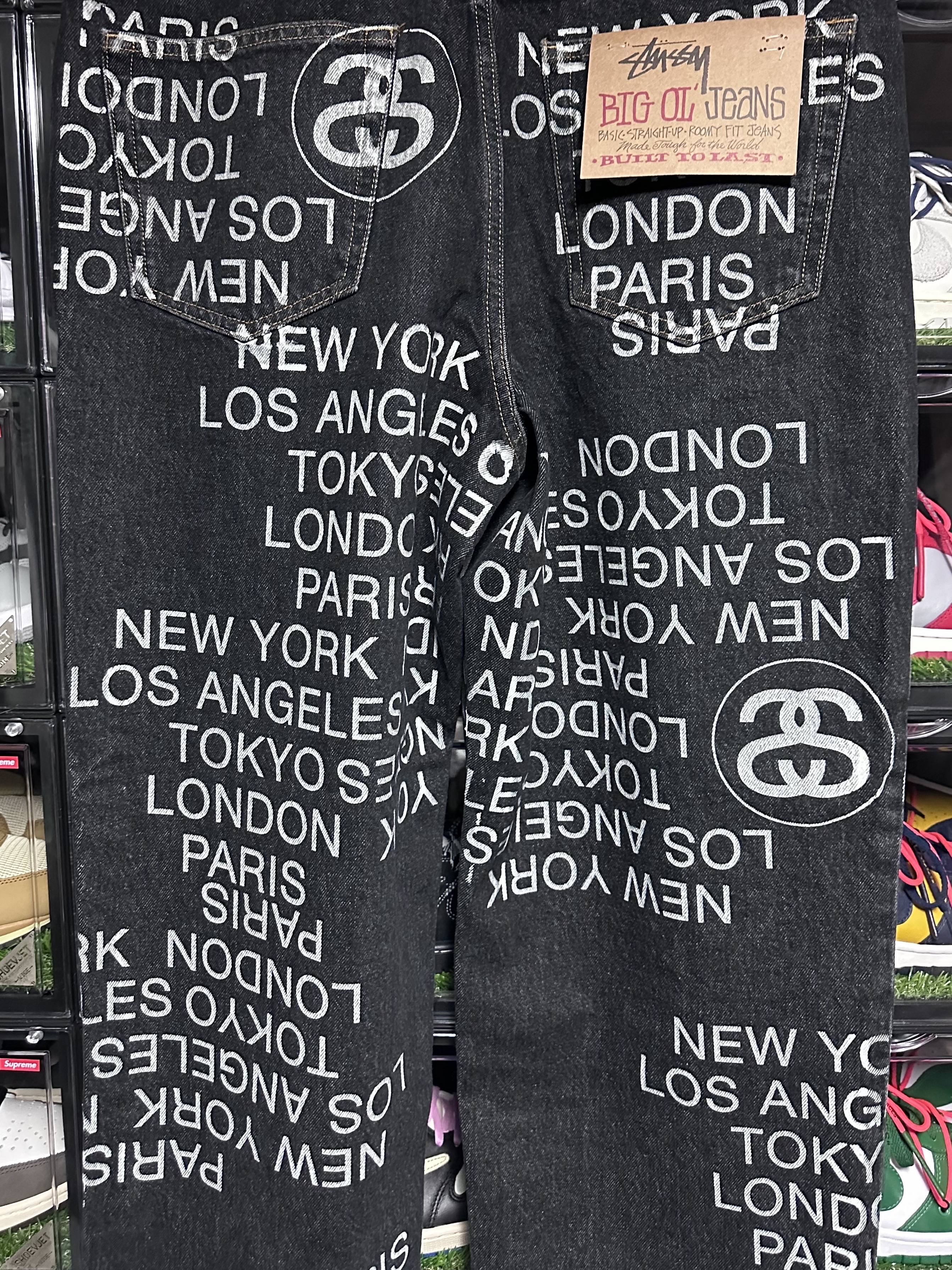 Stussy Big OL’ Jean City Link Denim Washed Black 착용 스타일 - 2