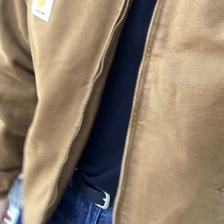Carhartt WIP Organic Cotton Dearborn Canvas OG Detroit Jacket Deep Hamilton Brown Aged Canvas - Winter 착용 스타일