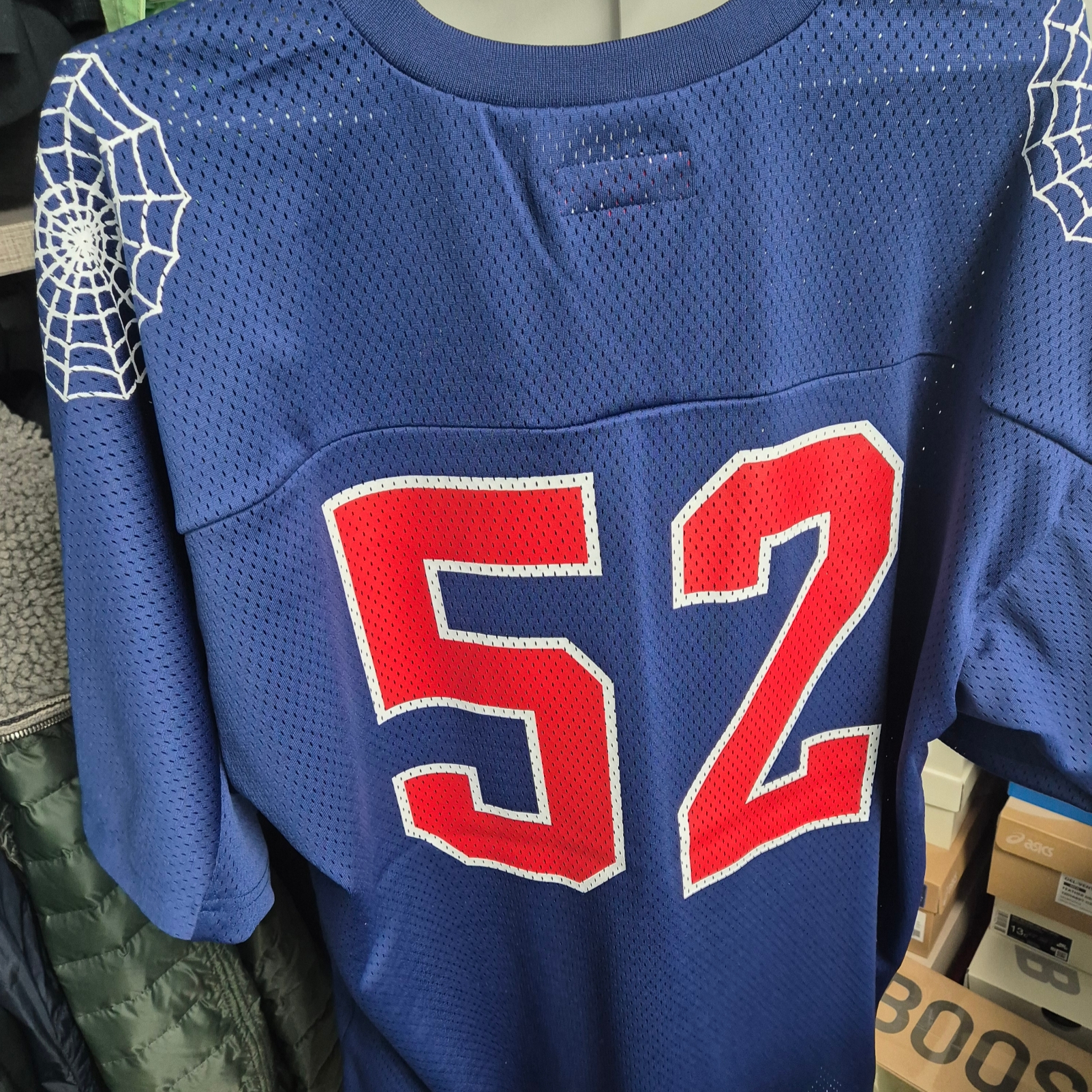 Supreme Spiderweb Football Jersey Navy - 24SS 착용 스타일 - 2